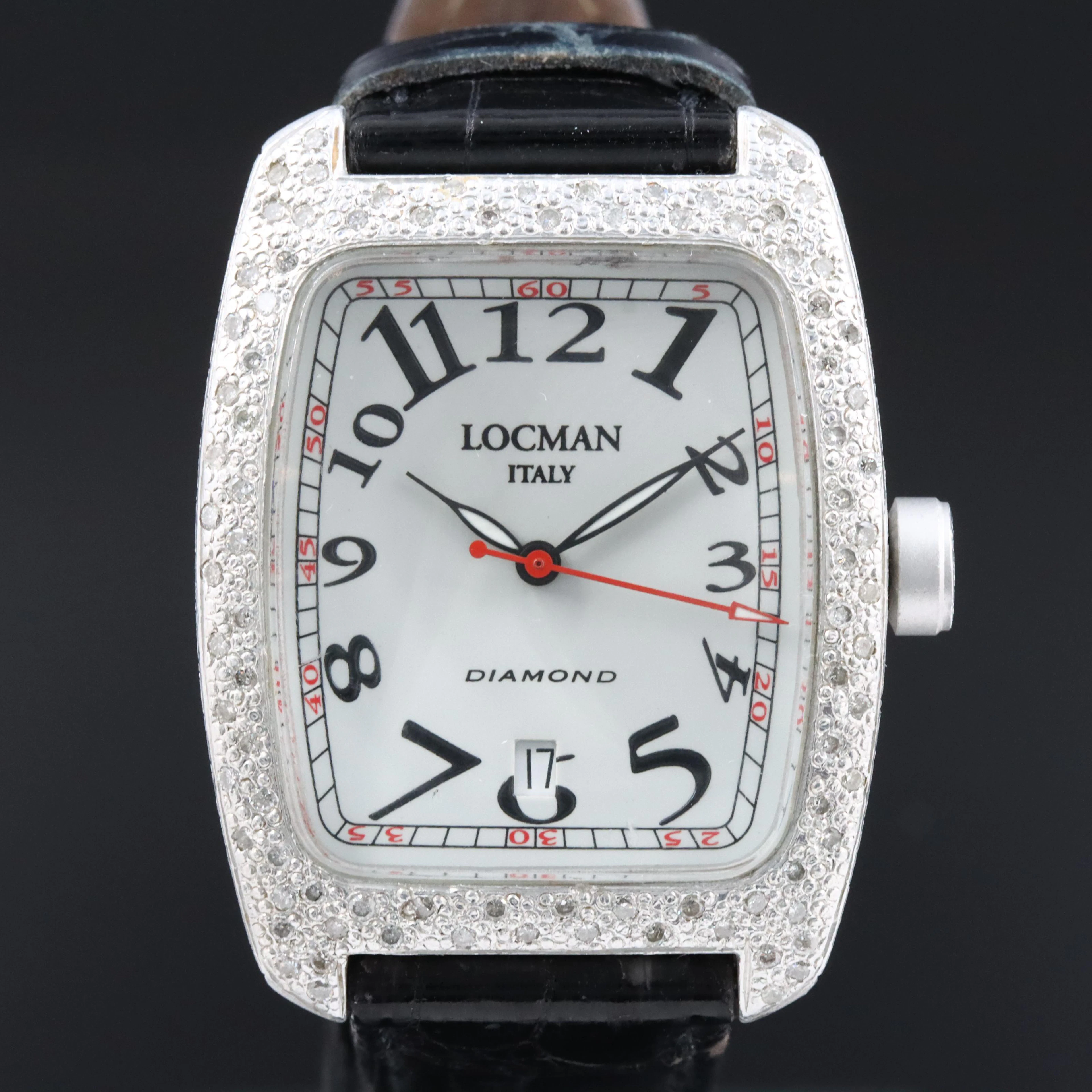 Locman Classic Diamond Accented Aluminum Quartz Watch