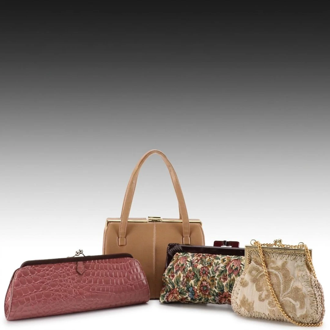 Ernest Vintage Frame Bag, Other Croc Embossed & Floral Tapestry Clutch, More