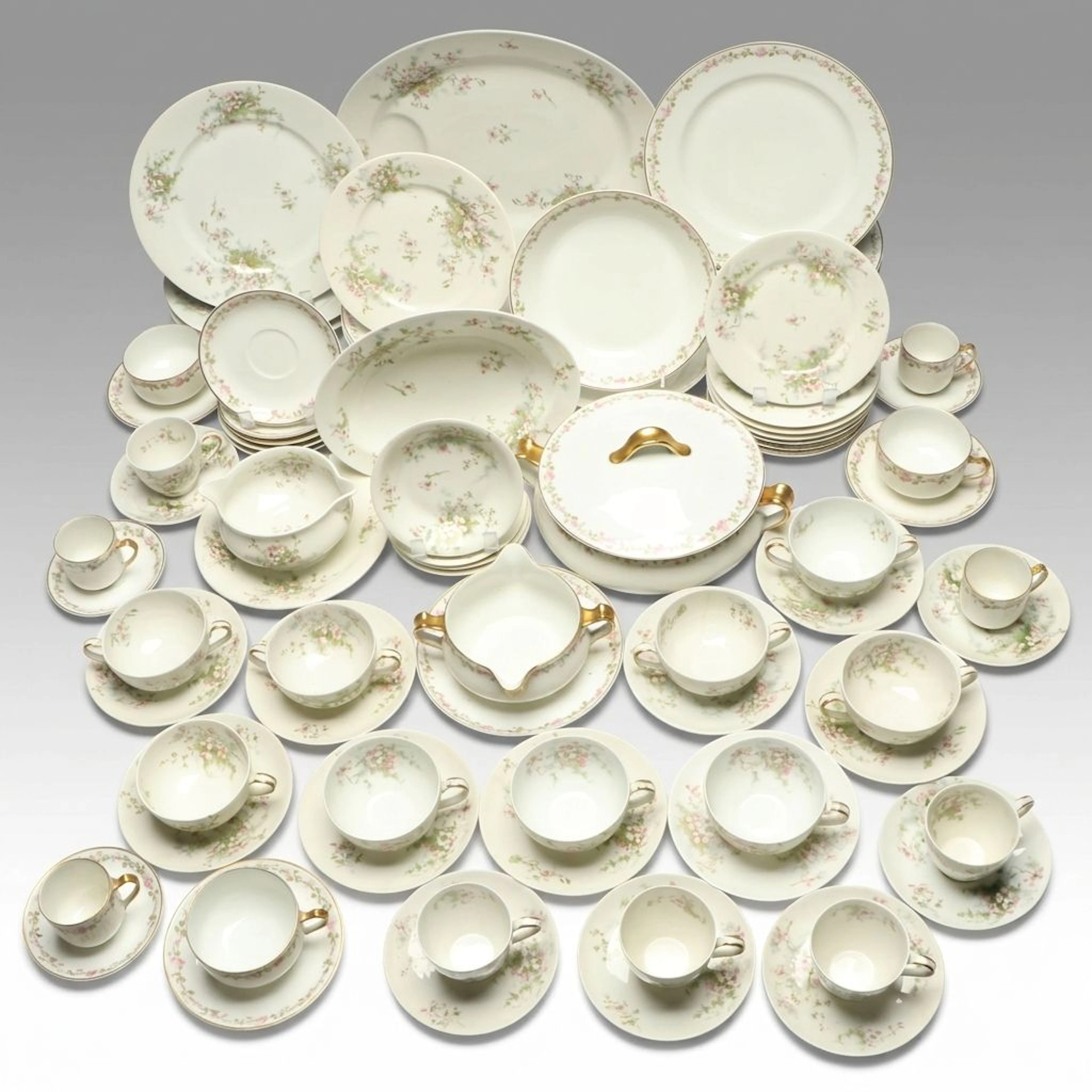 Haviland and Theodore Haviland Floral Porcelain Dinnerware and Serving Pieces
