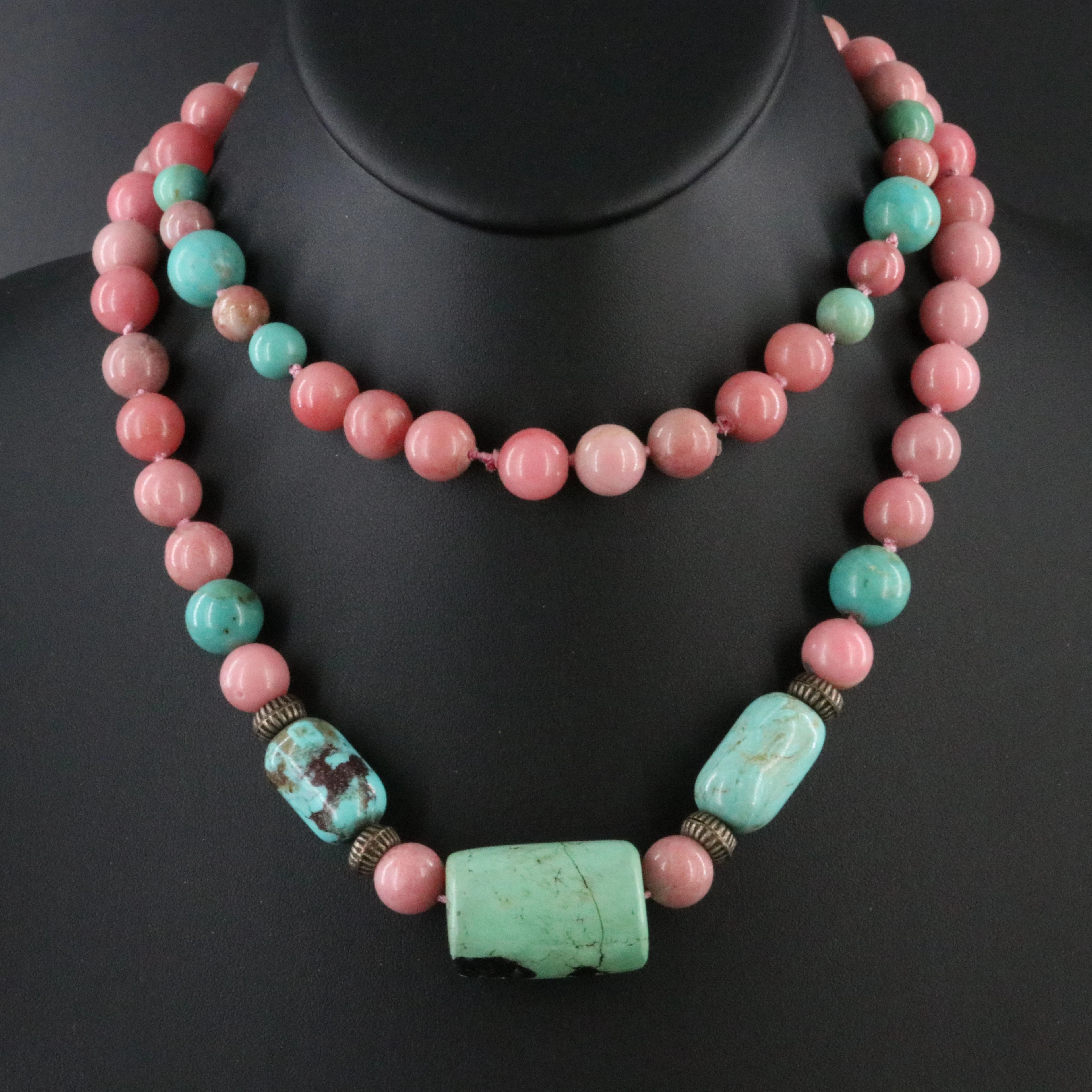 Turquoise and Rhodonite Necklace