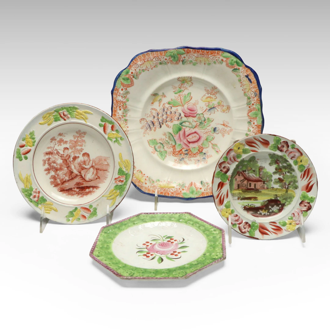 Staffordshire and Other Earthenware Plates, Early 19th Century