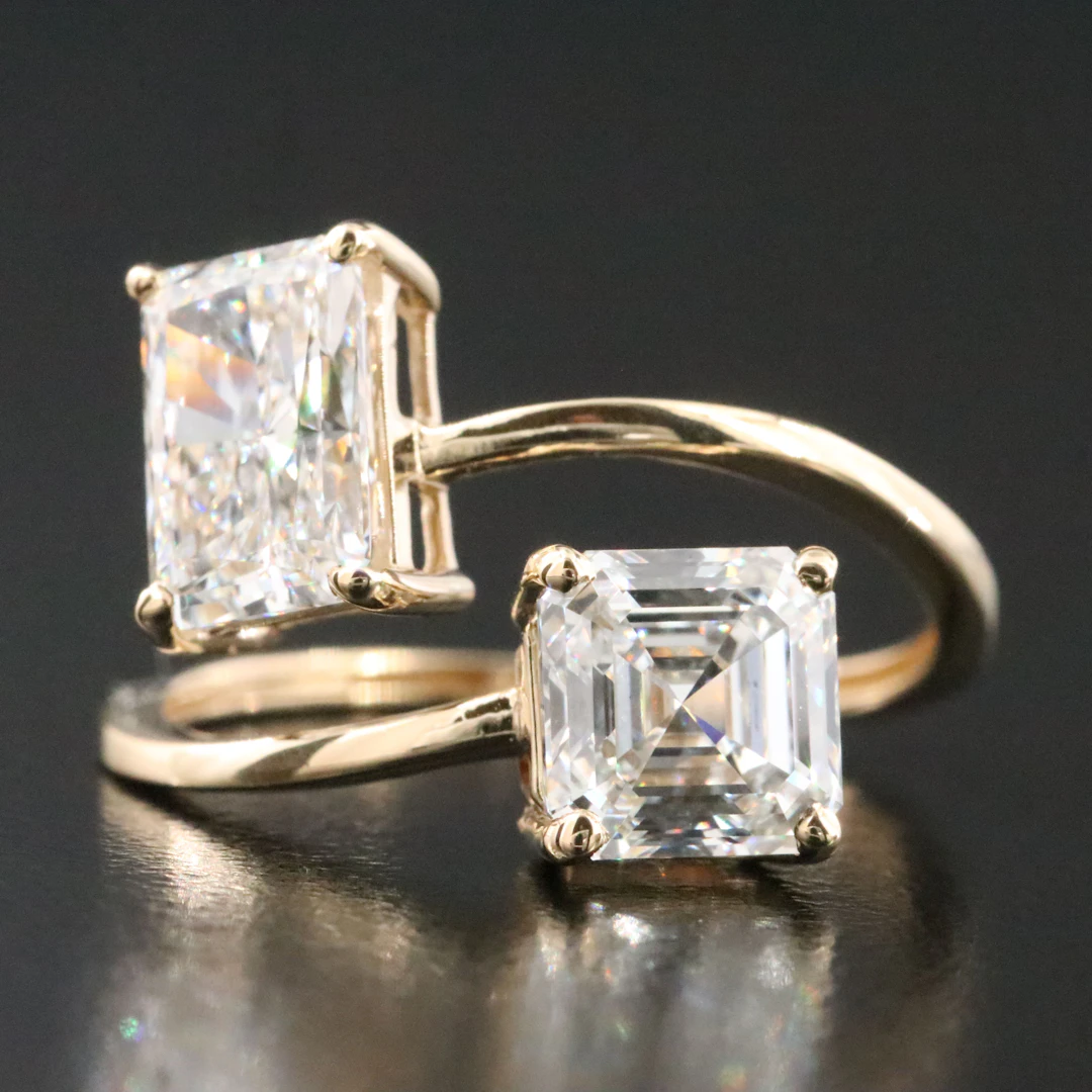 14K 3.06 CTW Lab Grown Diamond Toi-et-Moi Ring with IGI Reports