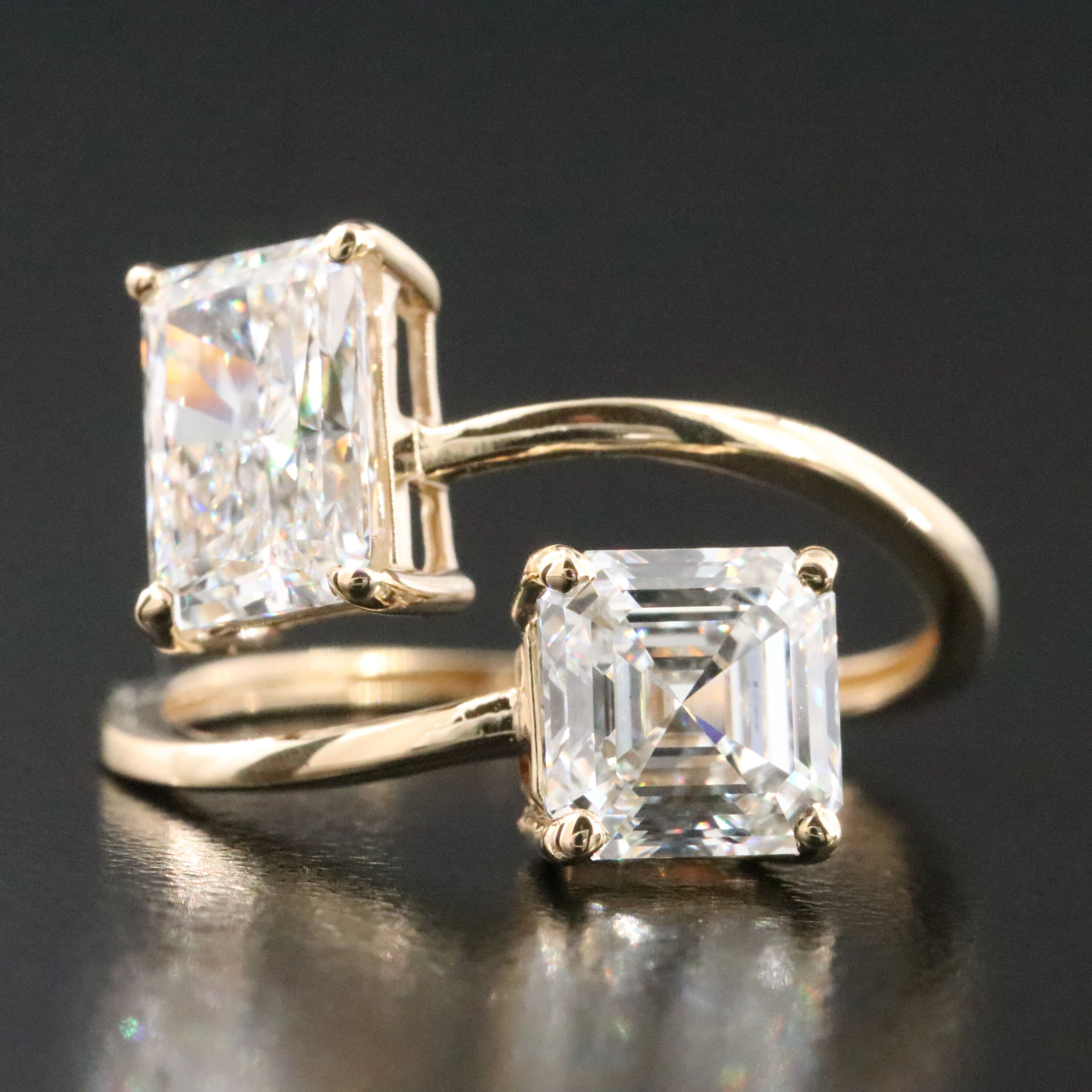 14K 3.06 CTW Lab Grown Diamond Toi-et-Moi Ring with IGI Reports