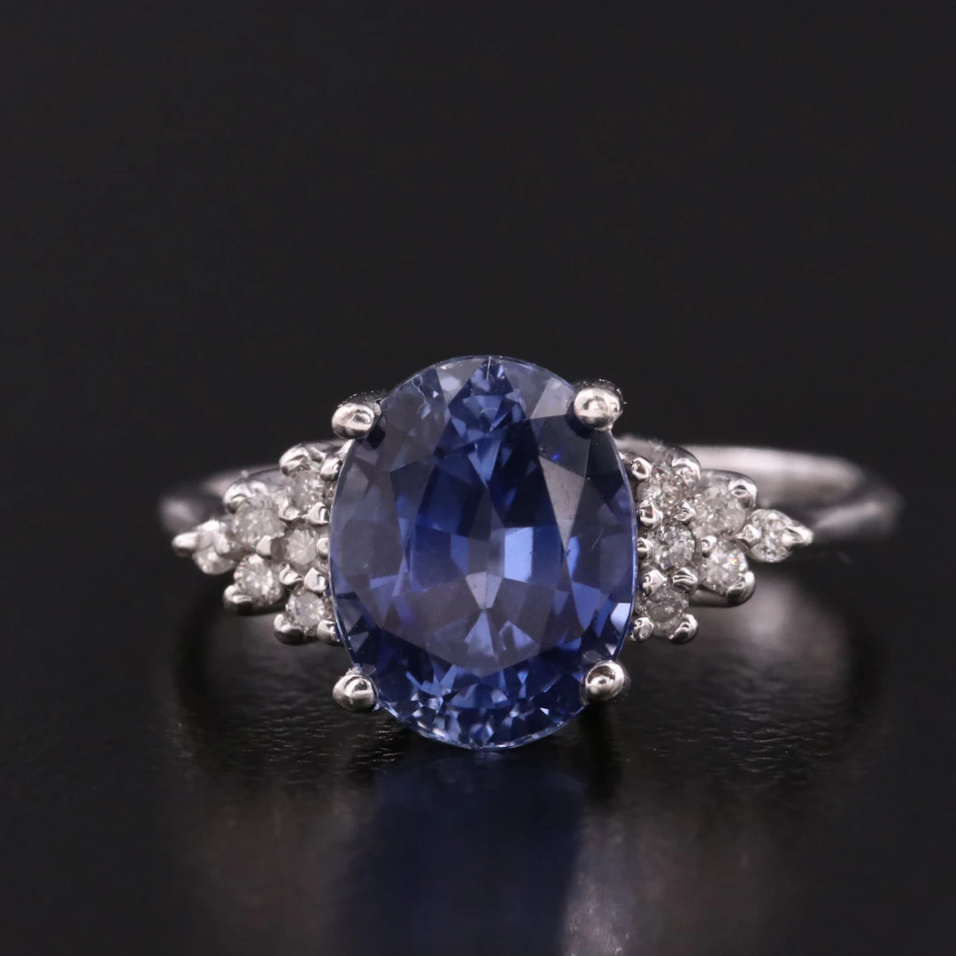 10K Sapphire and Diamond Ring