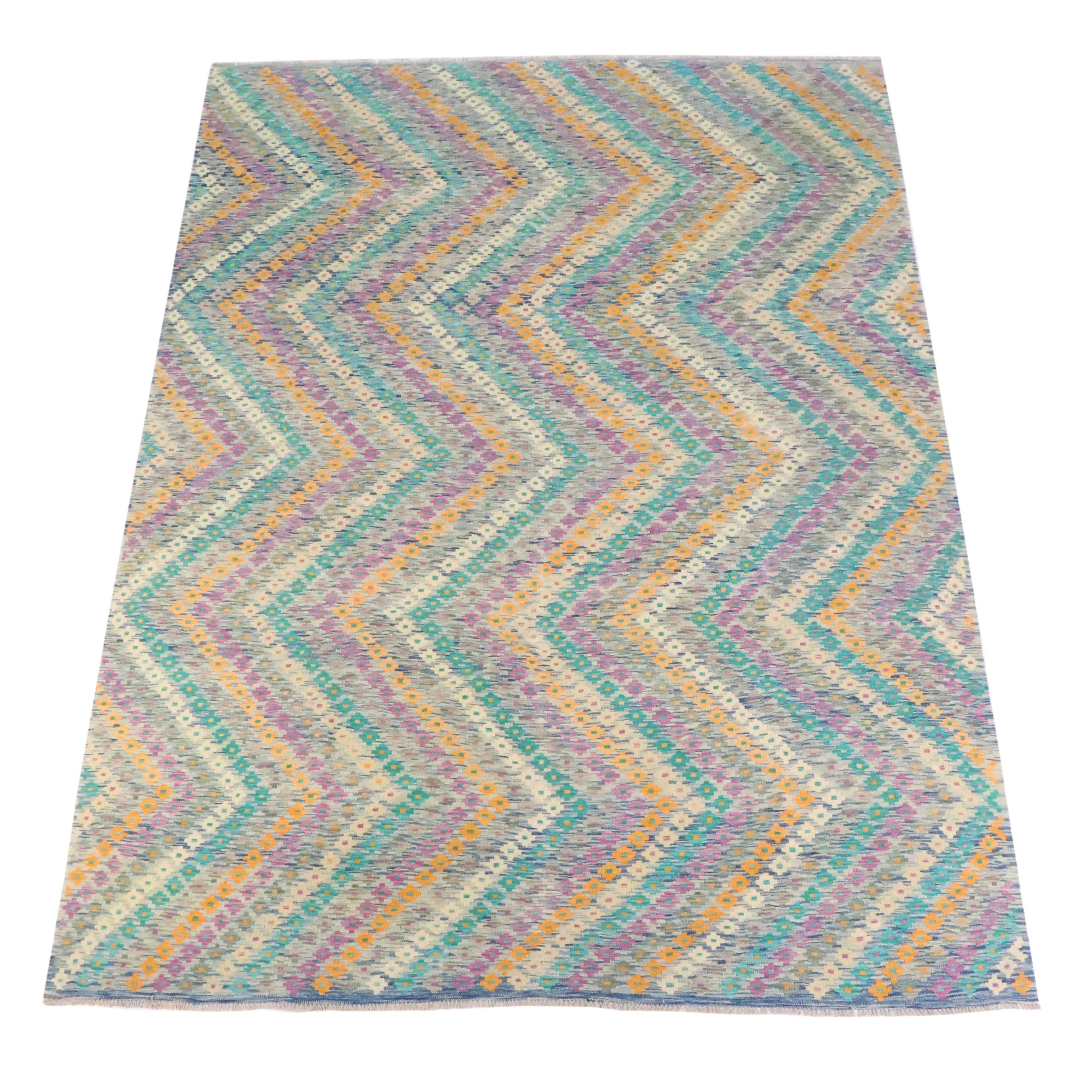 9' x 12'6 Handwoven Pakistani Kilim Room Sized Rug