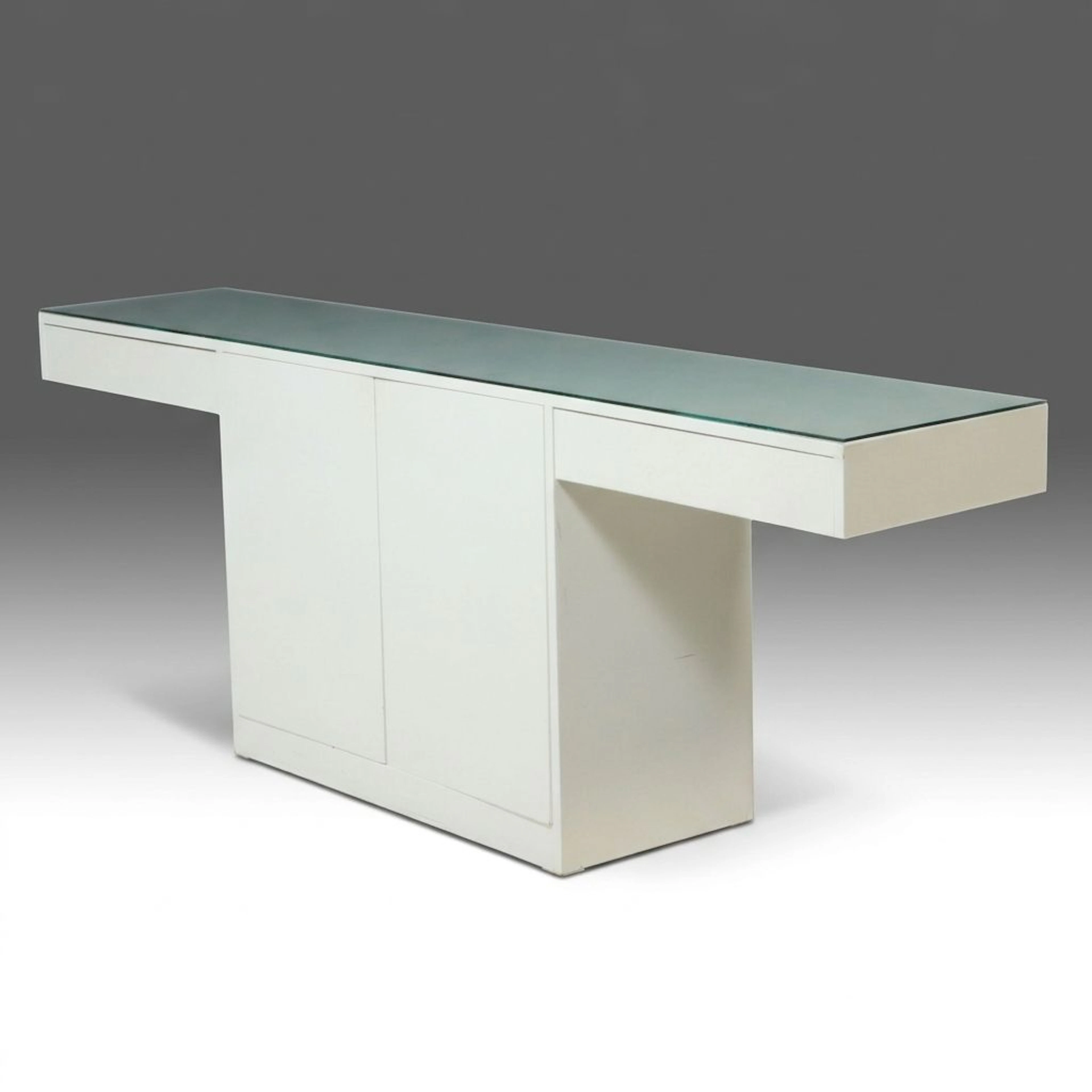 Modern Minimalist Style Console Table with Glass Insert Top
