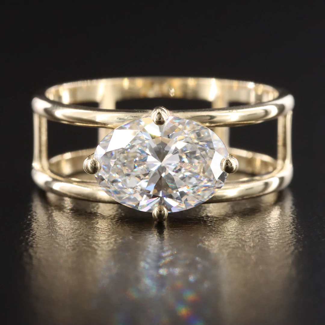 14K 2.01 CT Lab Grown Diamond Solitaire Ring with IGI Report