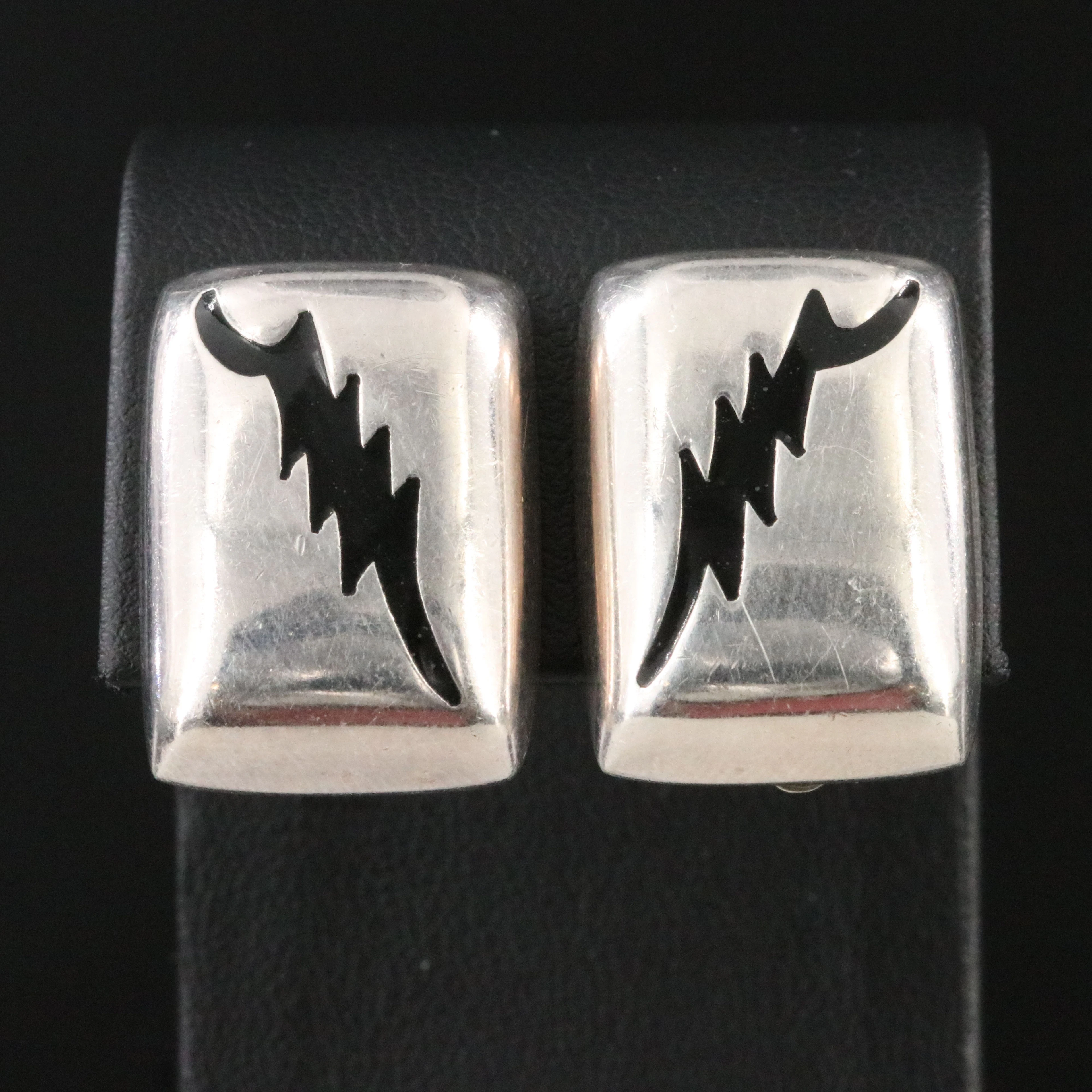 Mexican Sterling Lightning Bolt Earrings