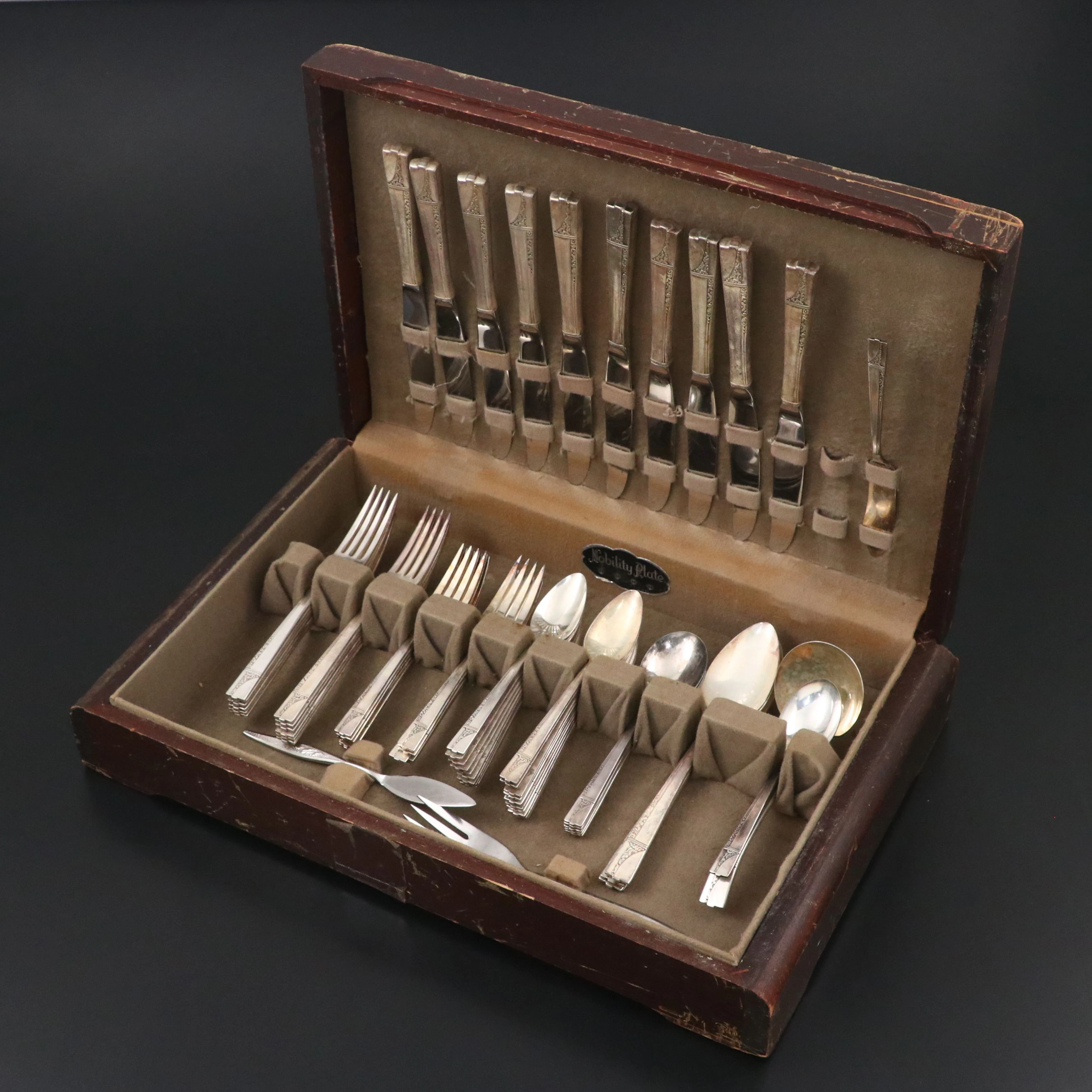 Oneida "Caprice" Silver Plate Flatware and Serving Utensils, 1937