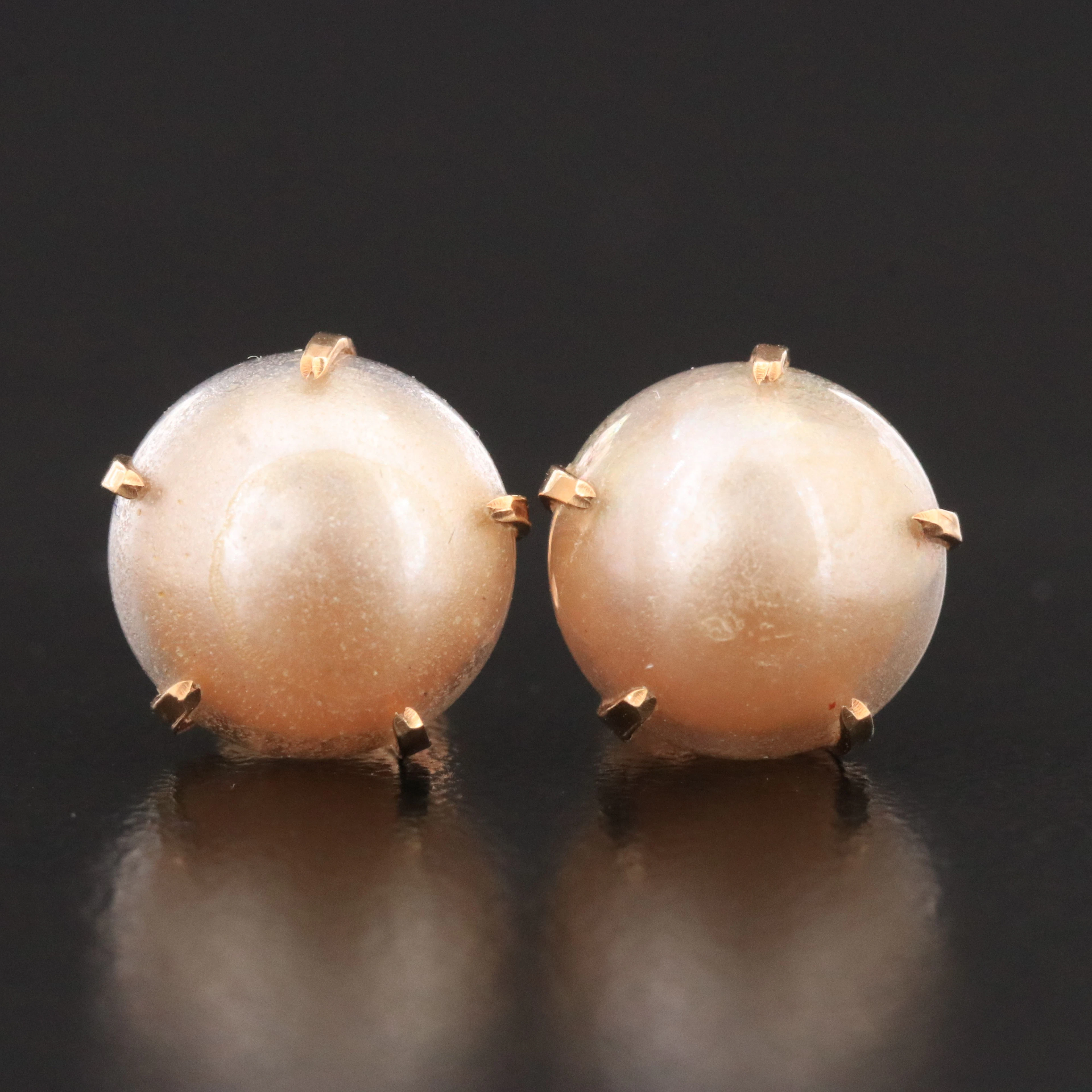 Vintage 14K Faux Pearl Earrings