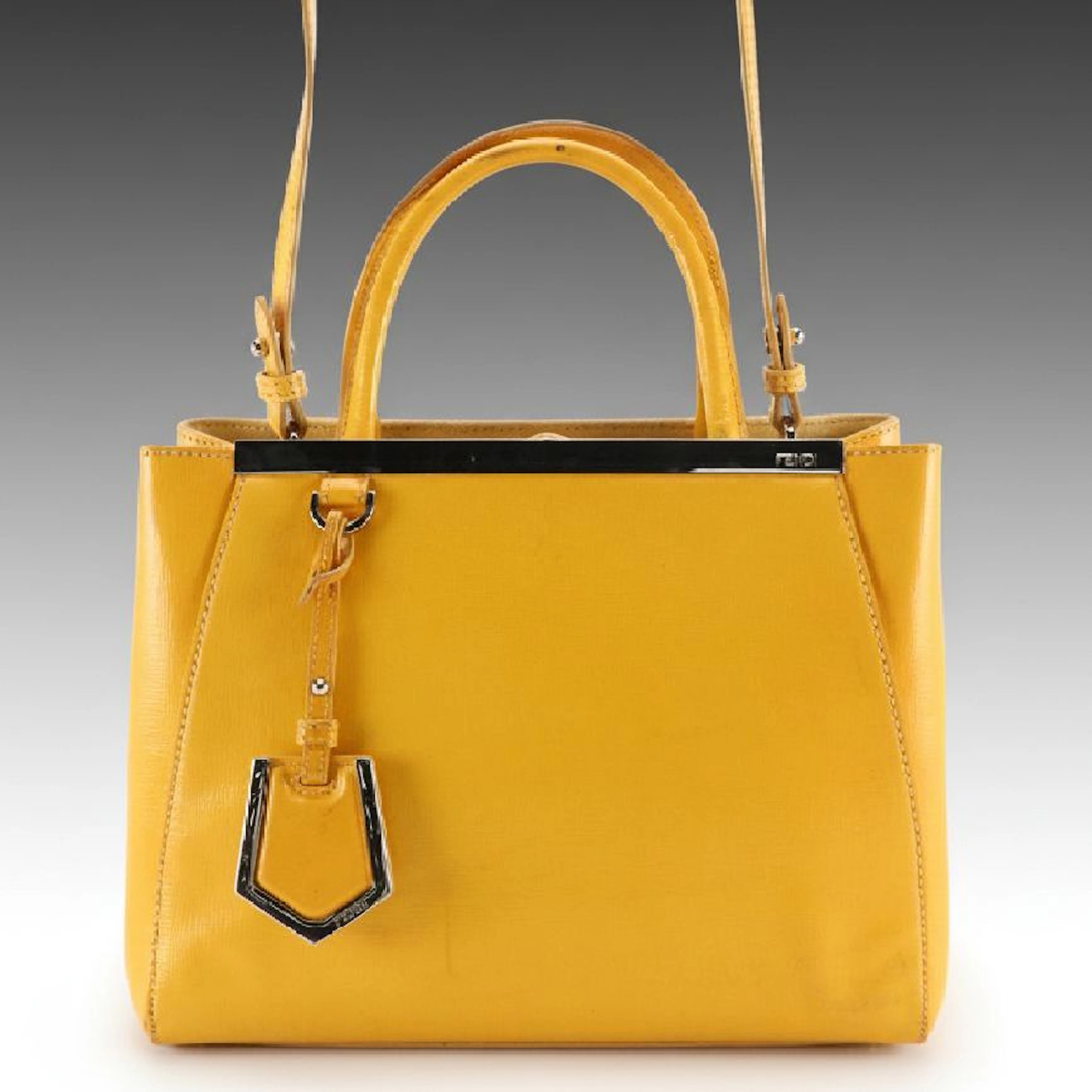 Fendi Petite Sac 2Jours Bag in Golden Yellow Patent Leather