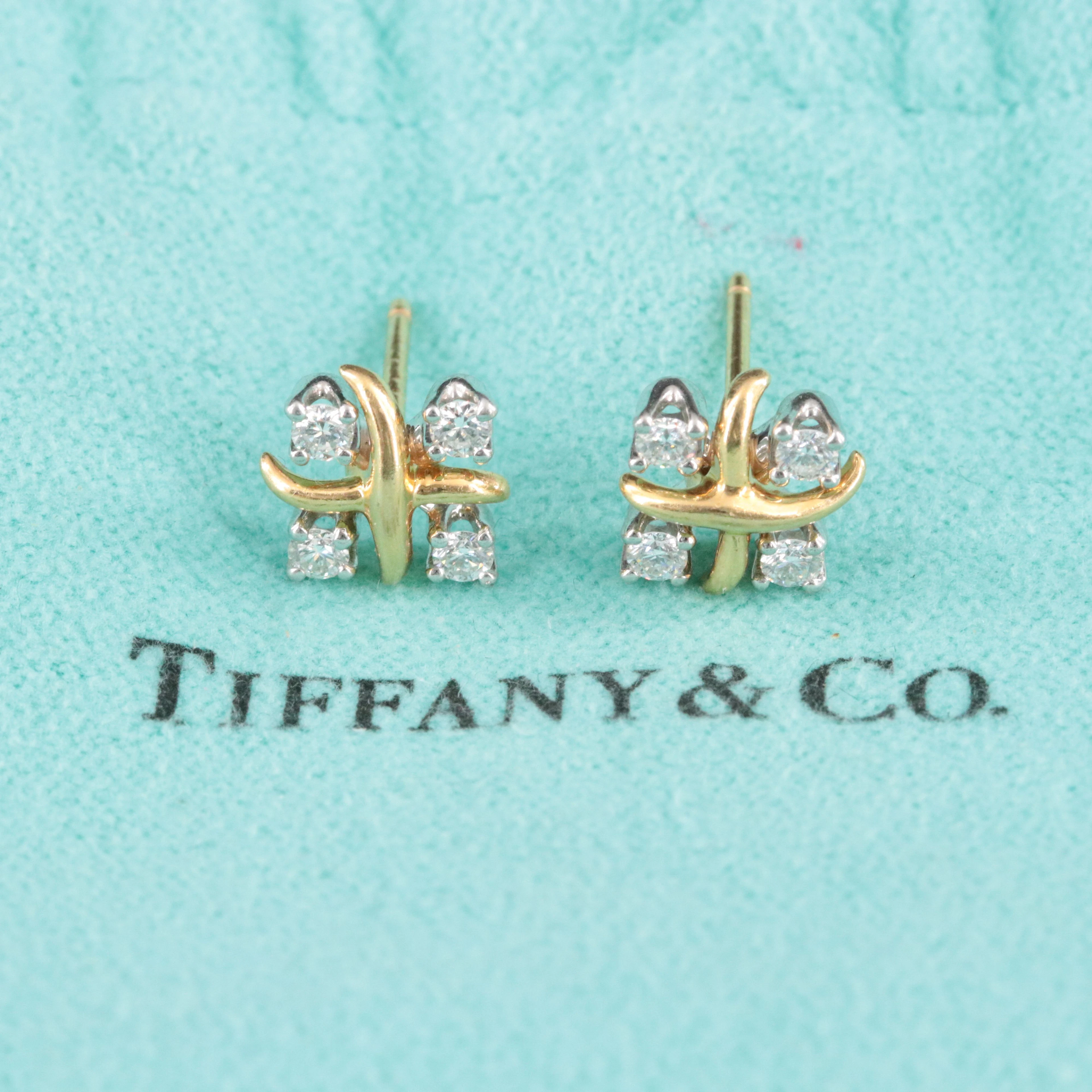 Jean Schlumberger for Tiffany & Co.18K, Platinum 0.28 CTW Diamond Earrings