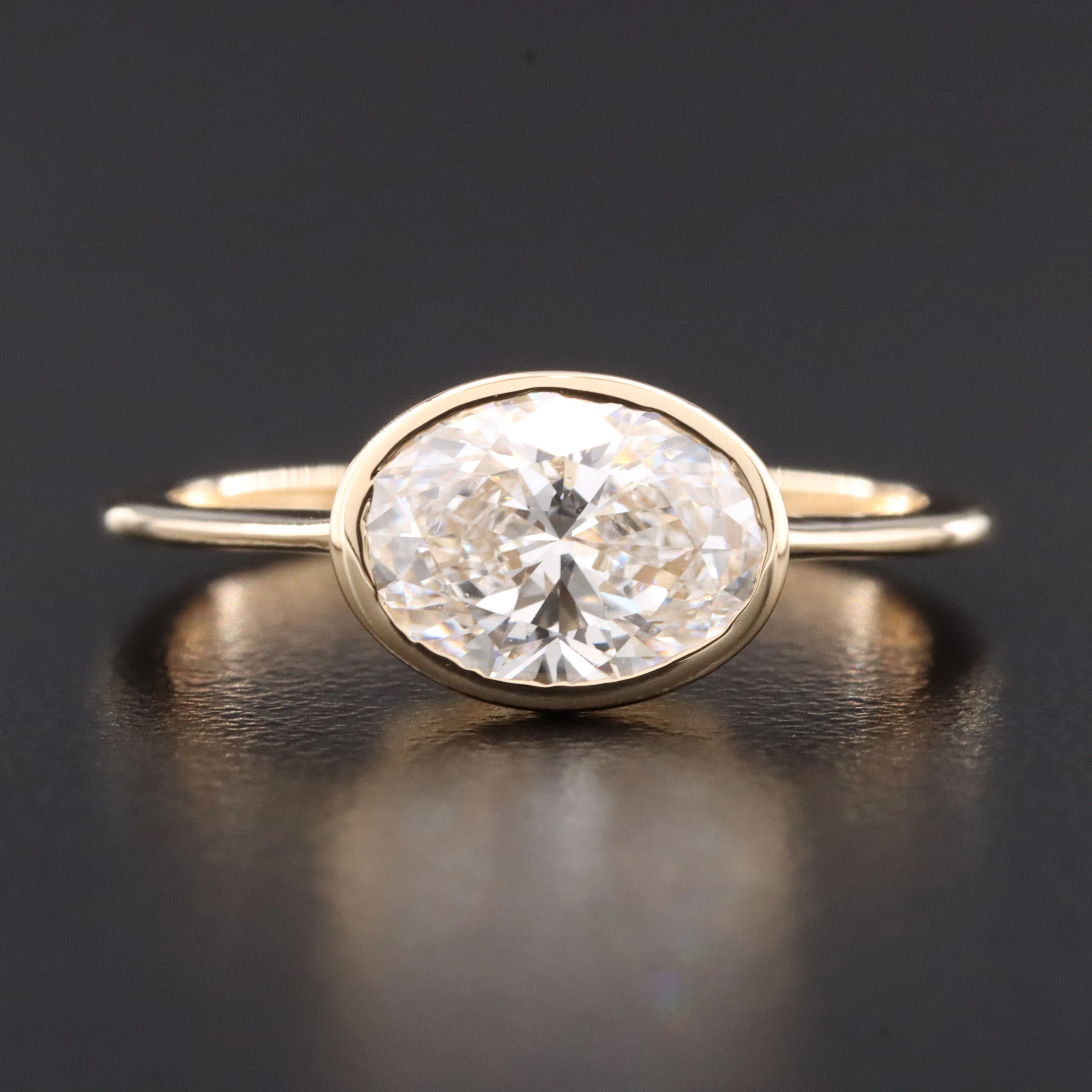 14K 1.40 CT Lab Grown Diamond Solitaire Ring with IGI Report