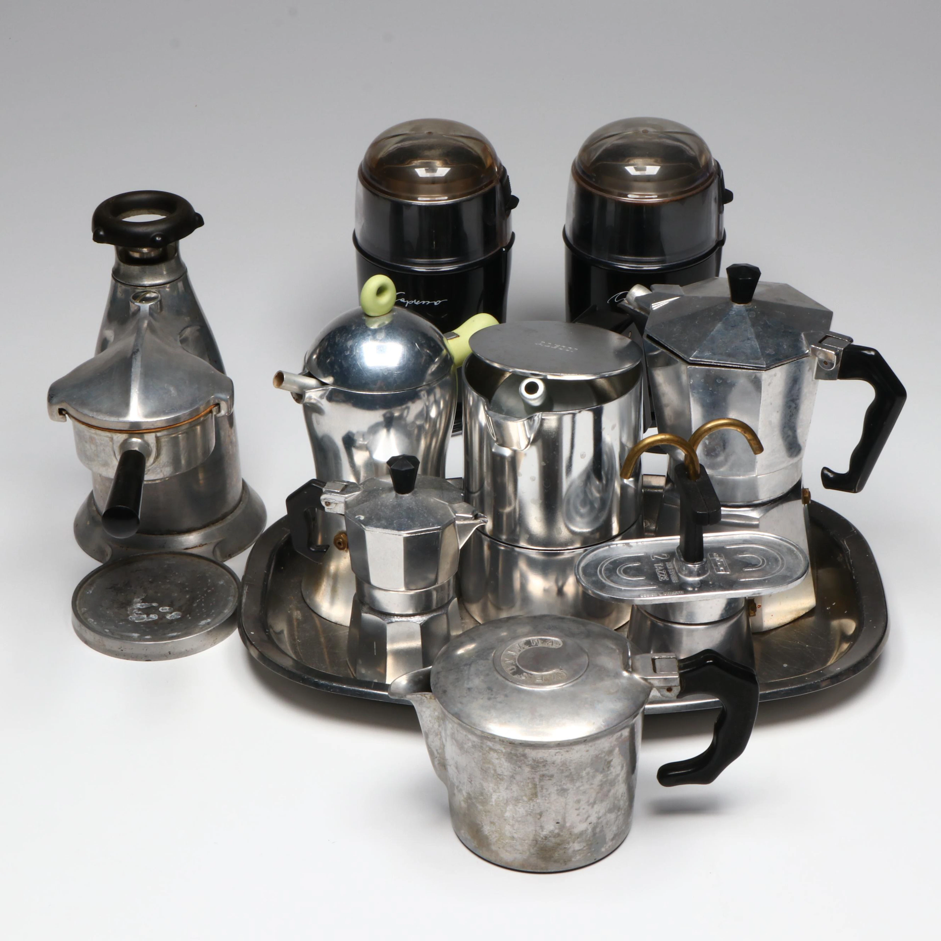 Vesuviana Espresso Maker with Bialetti Mini Express and Other Moka Pots