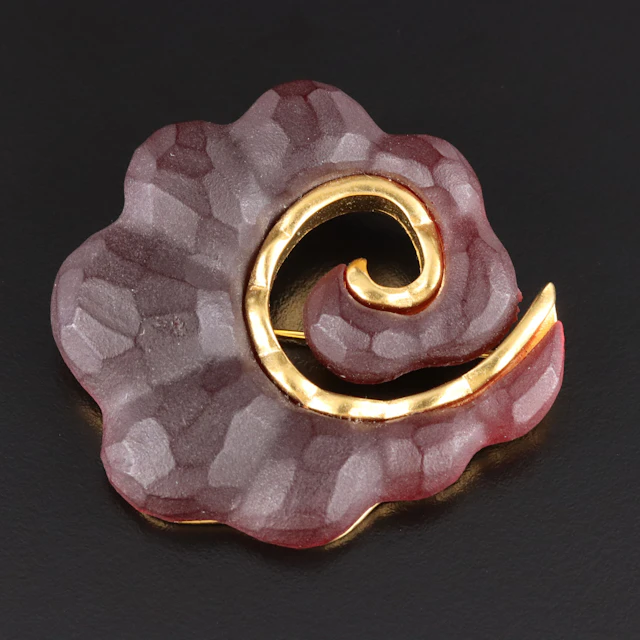 Karl Lagerfeld Spiral Resin Brooch
