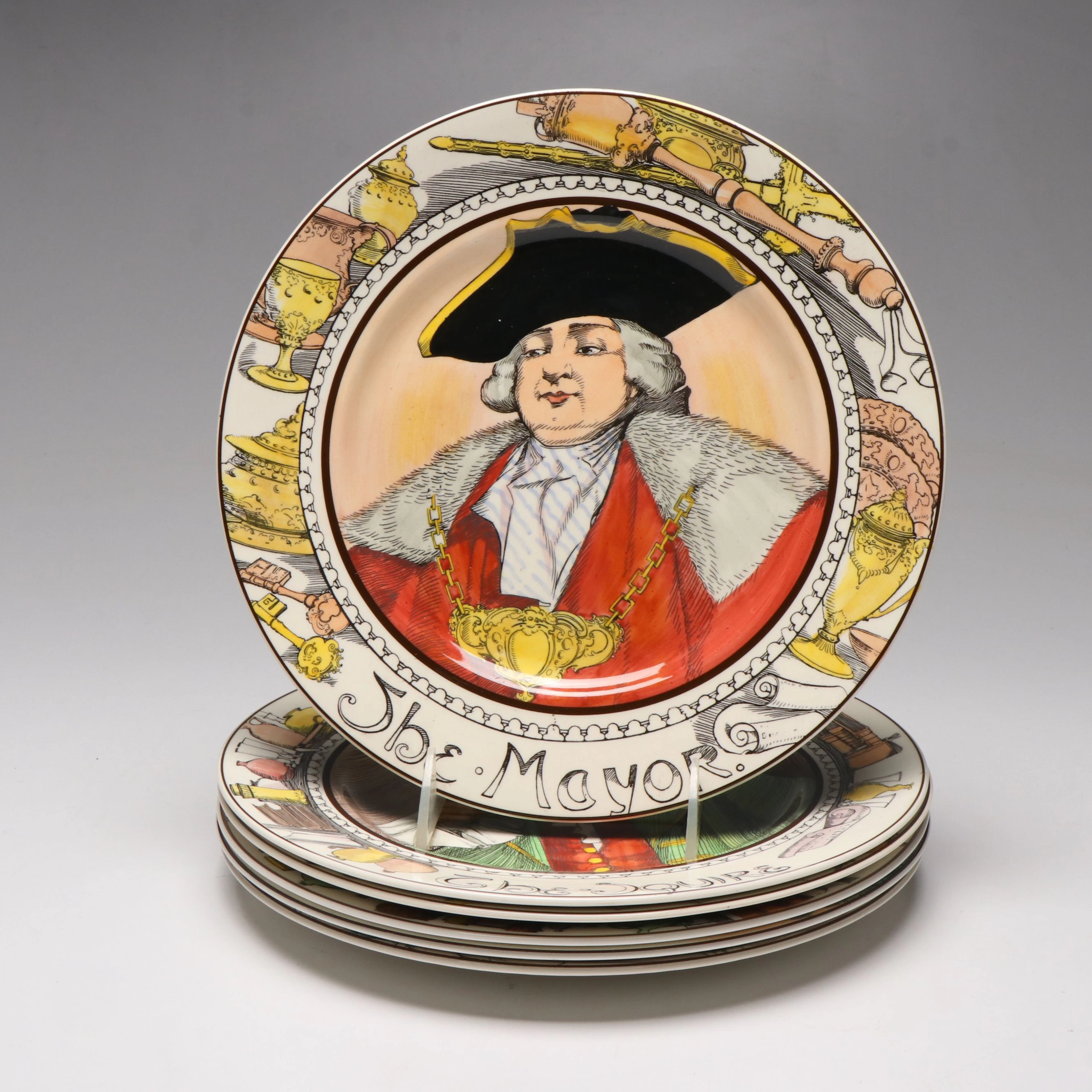 Royal Doulton "The Professionals" Series Ceramic Plates, Mid-20th Century