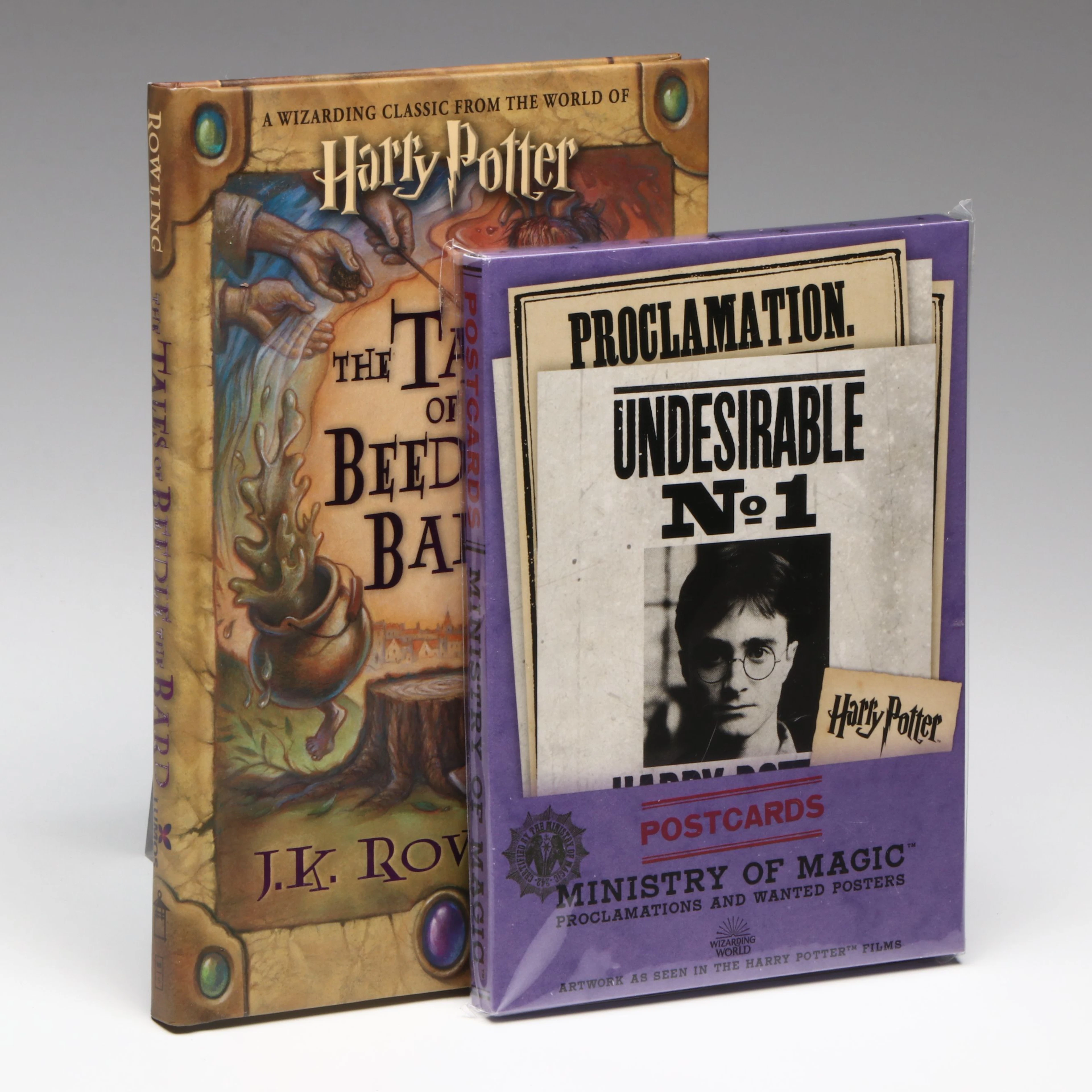 "The Tales of Beedle the Bard" by J. K. Rowling with Harry Potter Postcards