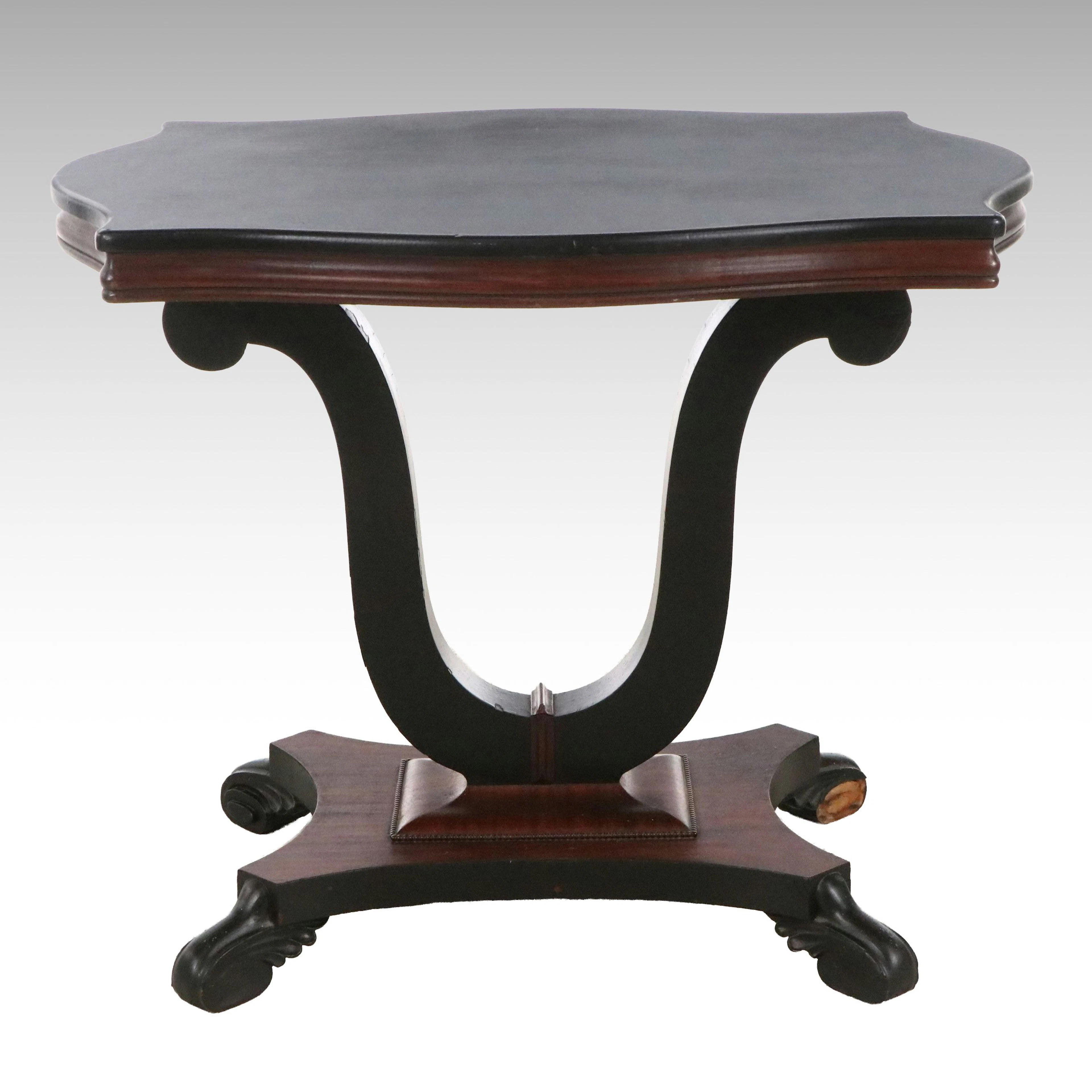 Empire Style Parcel-painted Mahogany Center Table, Early 20th Century
