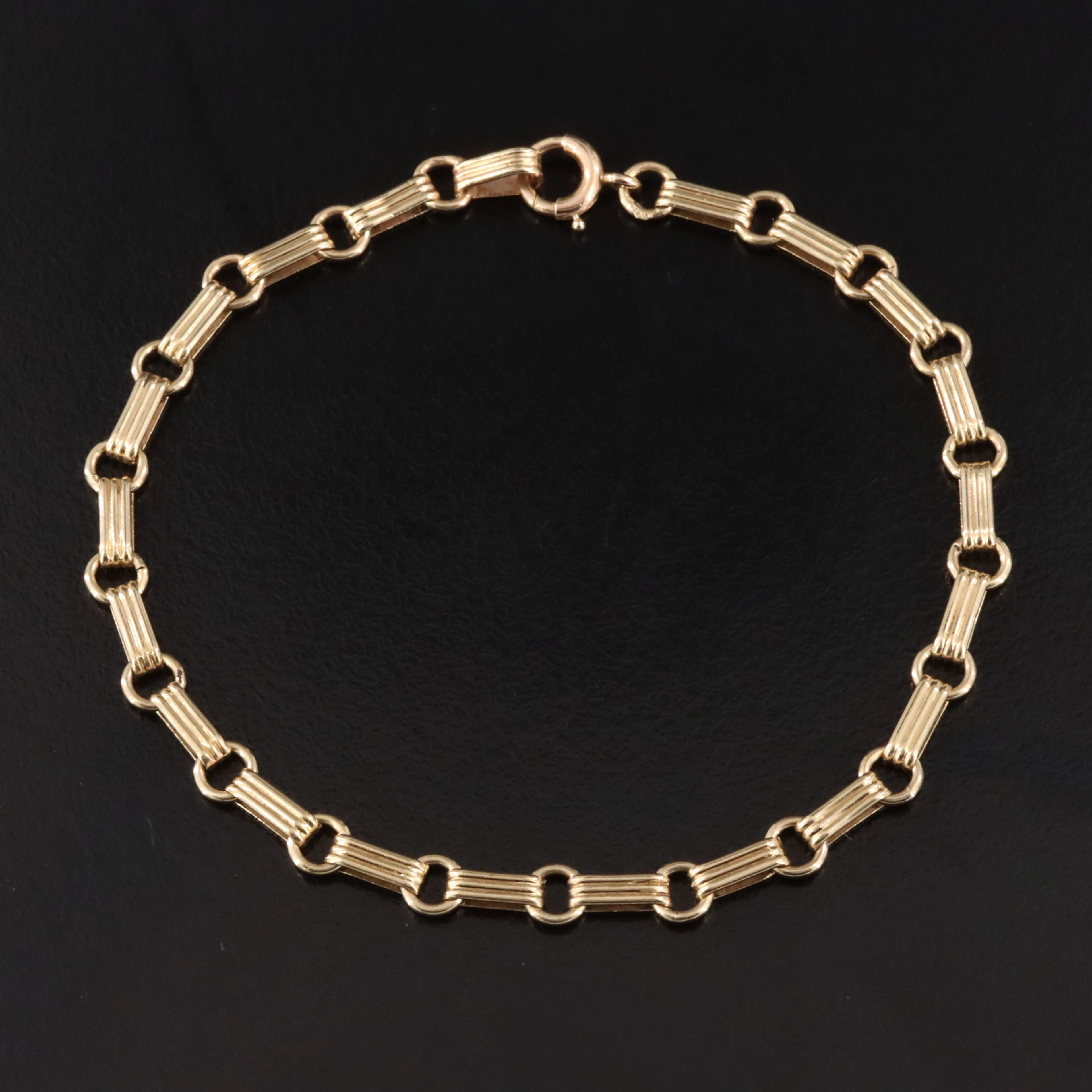 Vintage 14K Fluted Link Bracelet