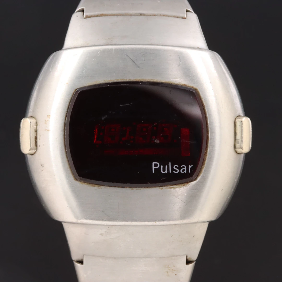 1970s Pulsar Stainless Steel L.E.D. Display Watch