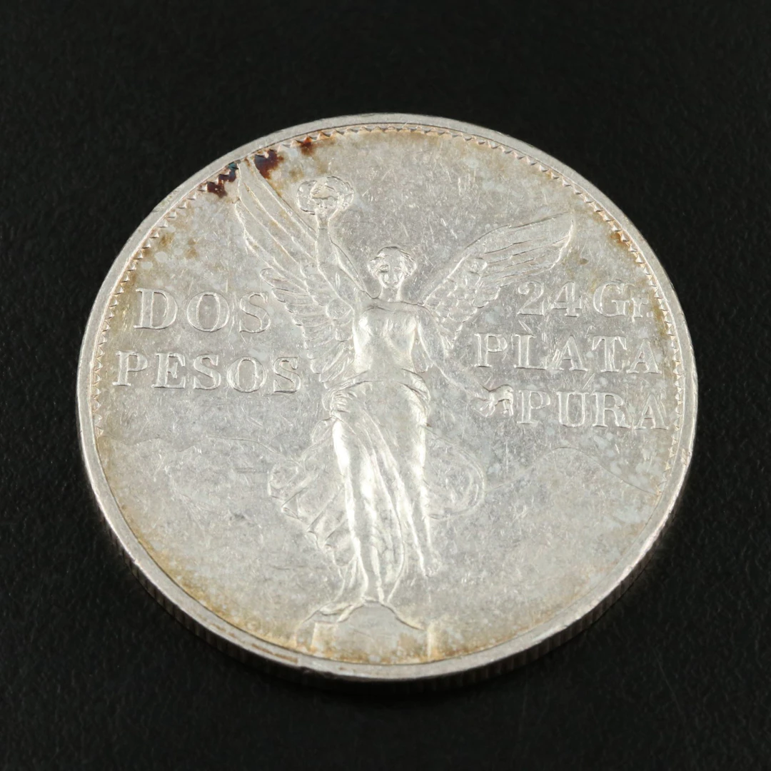 1921 Mexico Silver Two Peso's