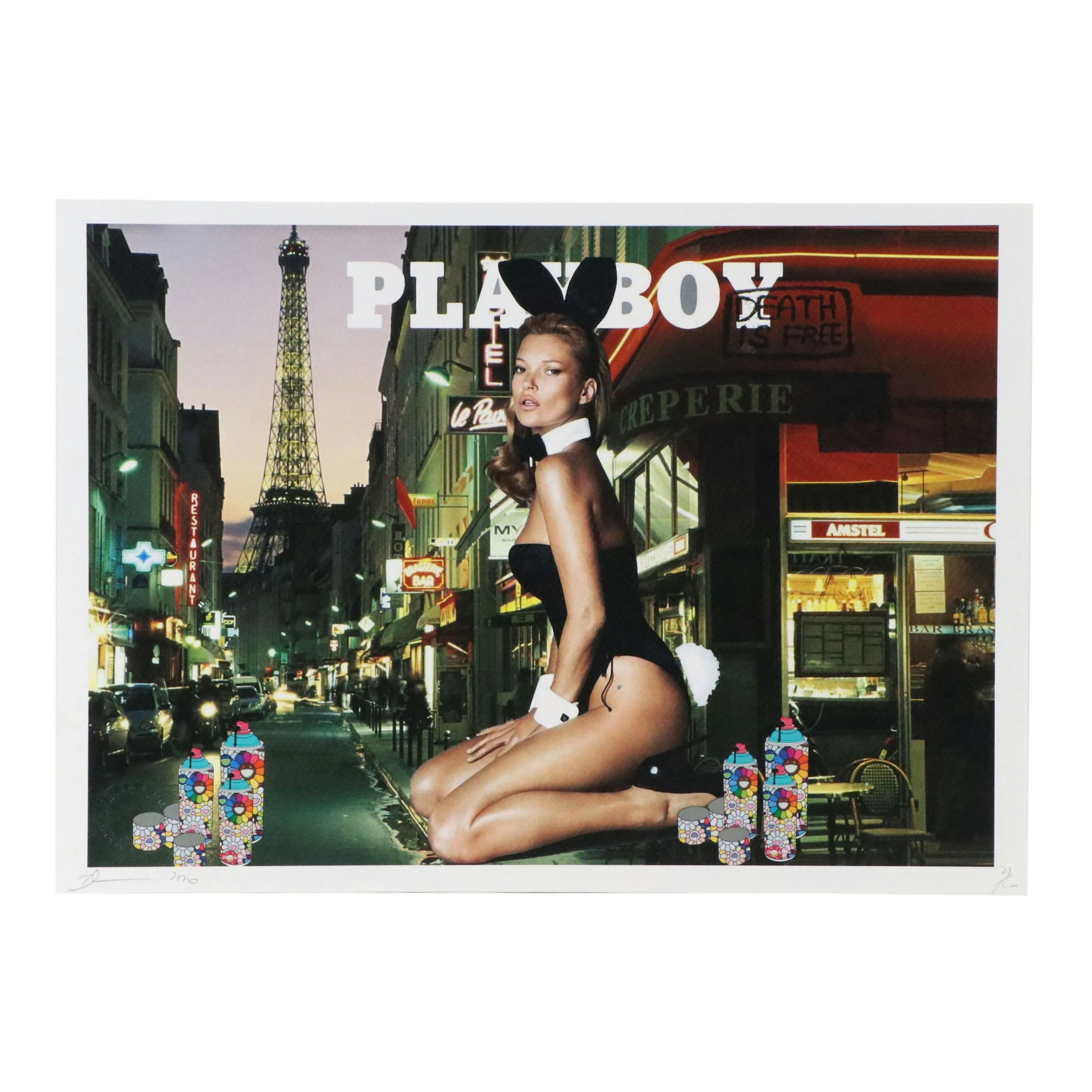 Death NYC Pop Art Offset Lithograph Homage Kate Moss x Playboy x Murakami, 2020