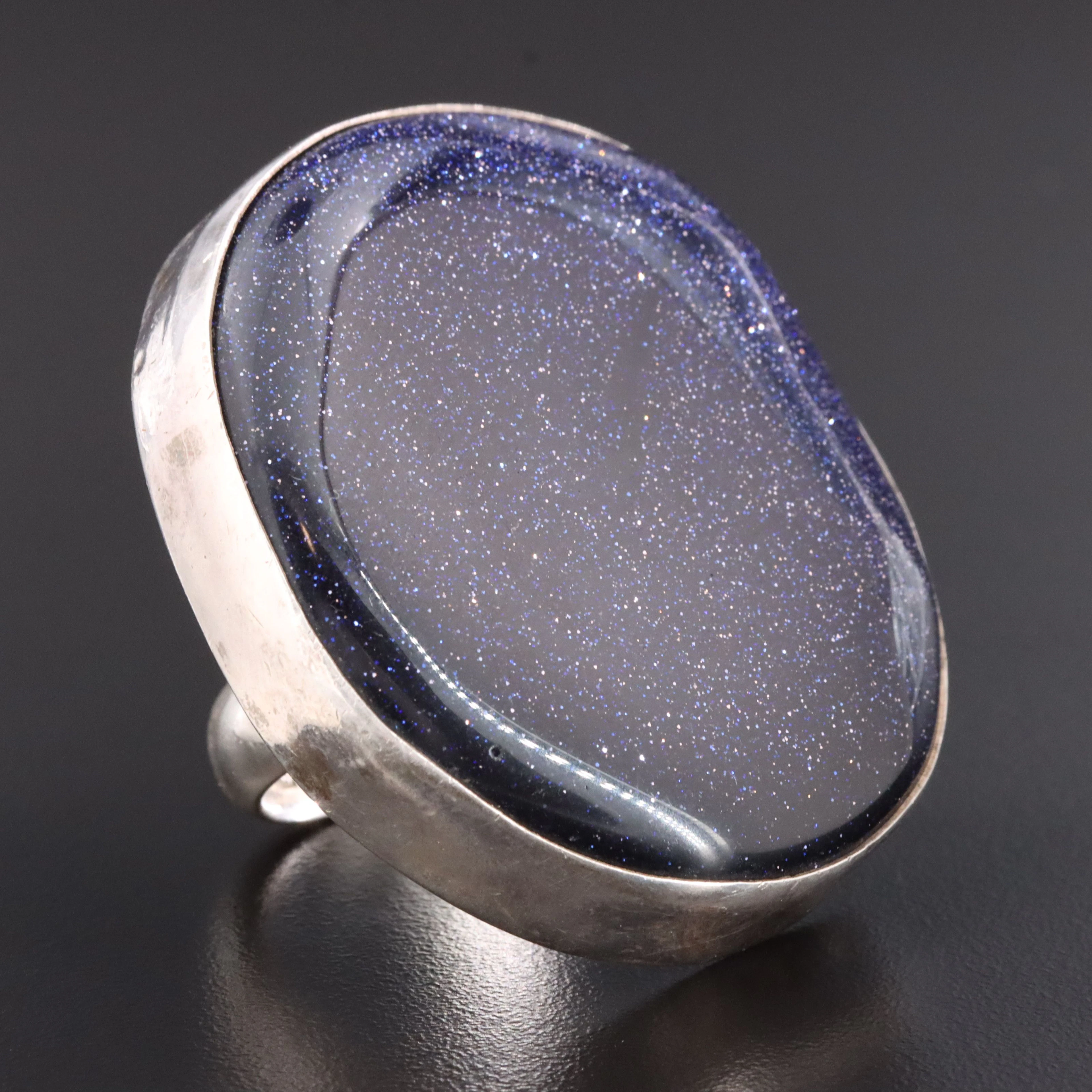 Charles Albert 950 Silver Goldstone Ring