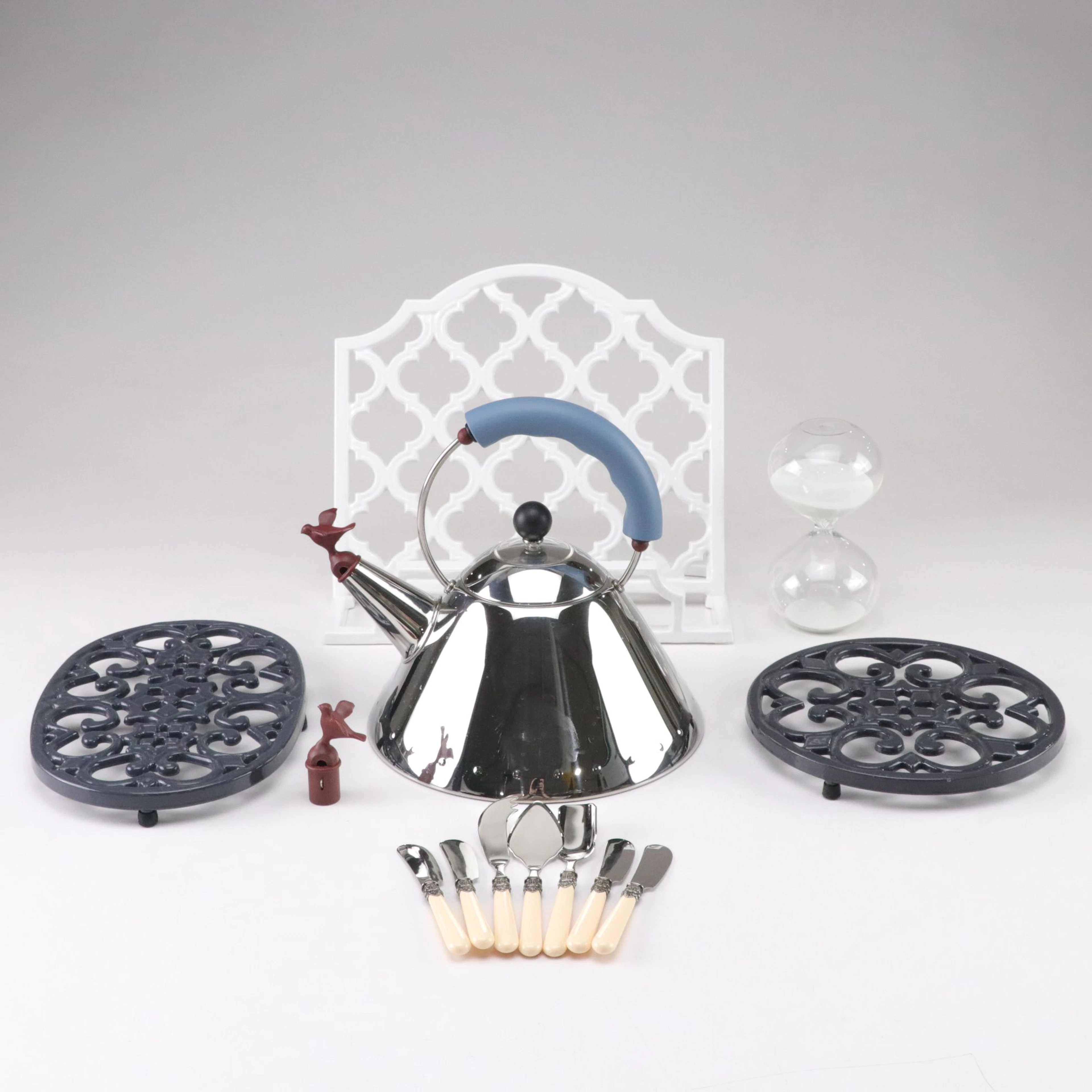Michael Graves for Alessi Stainless Steel Tea Kettle, Cheese Serving Set & More