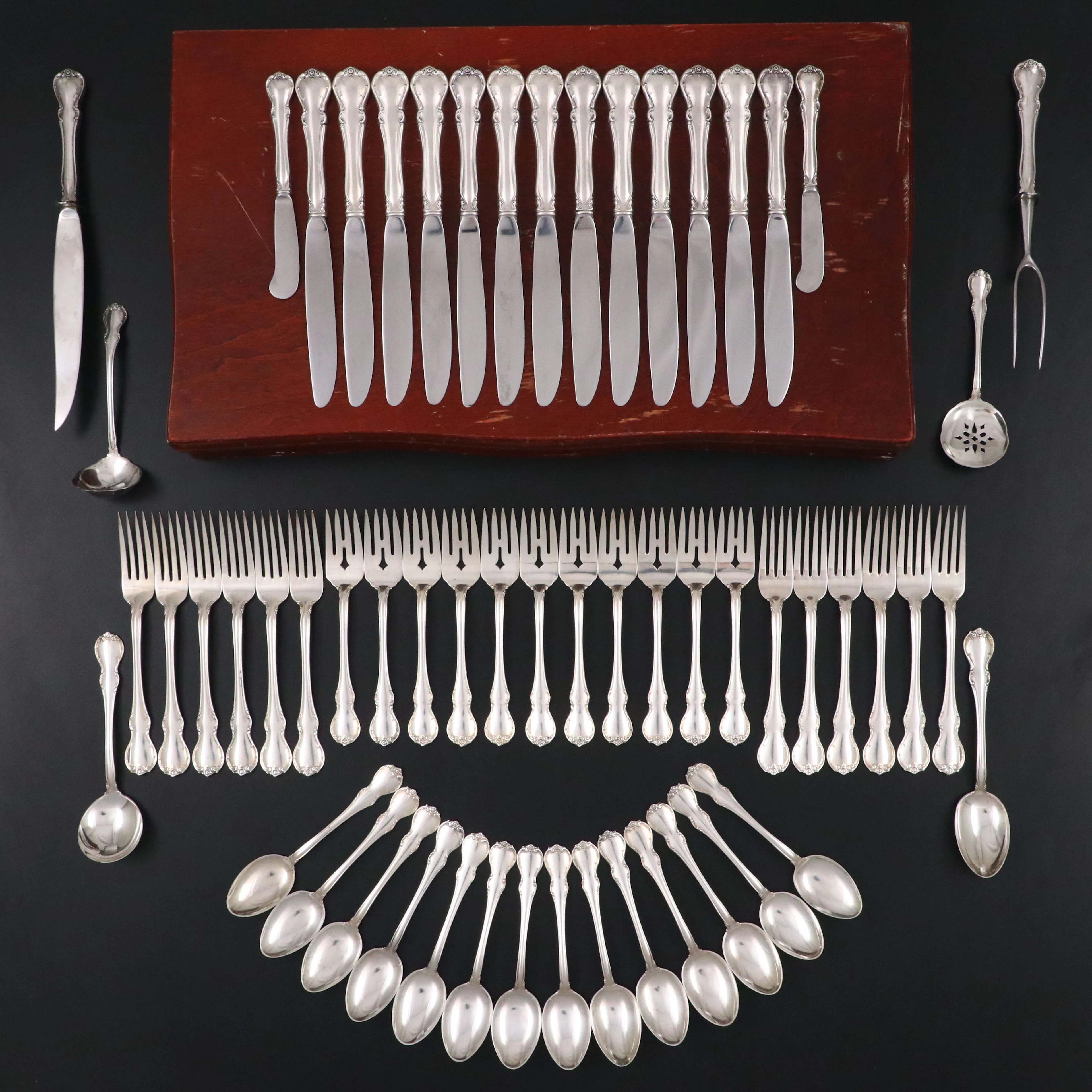 Towle "French Provincial" Sterling Silver Flatware, Mid to Late 20th Century