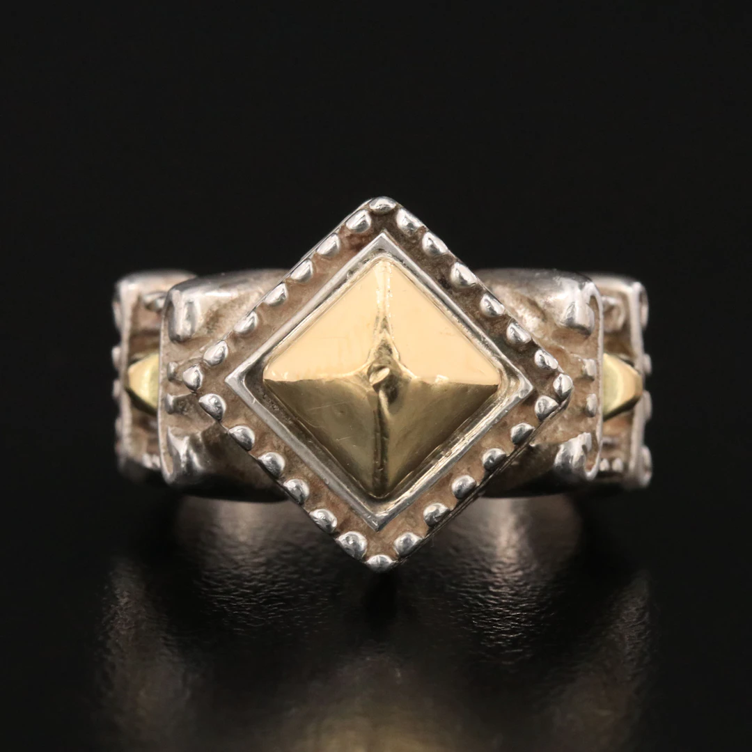 Phillip Gabriel for Menegatti Sterling Ring with 18K Accents