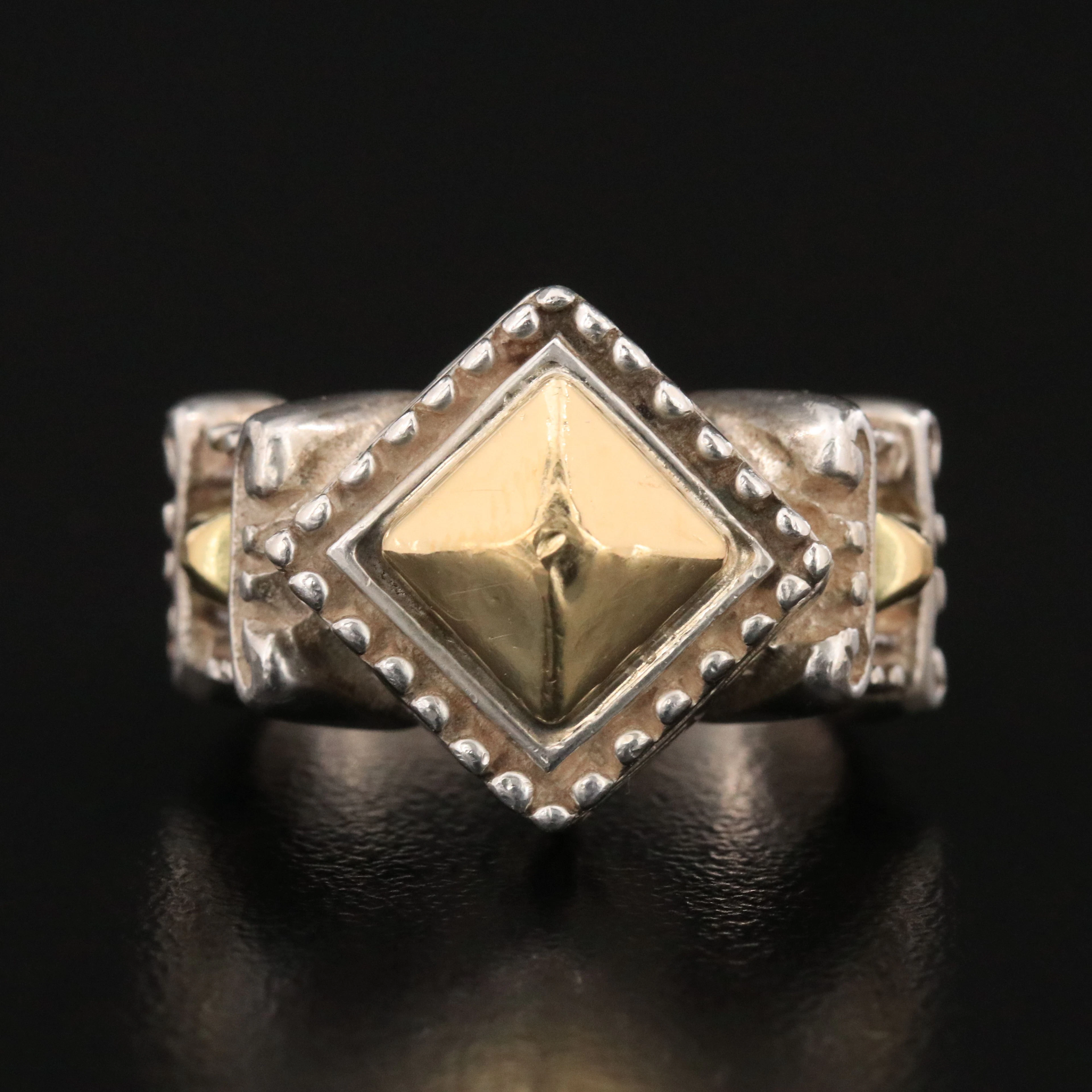Phillip Gabriel for Menegatti Sterling Ring with 18K Accents