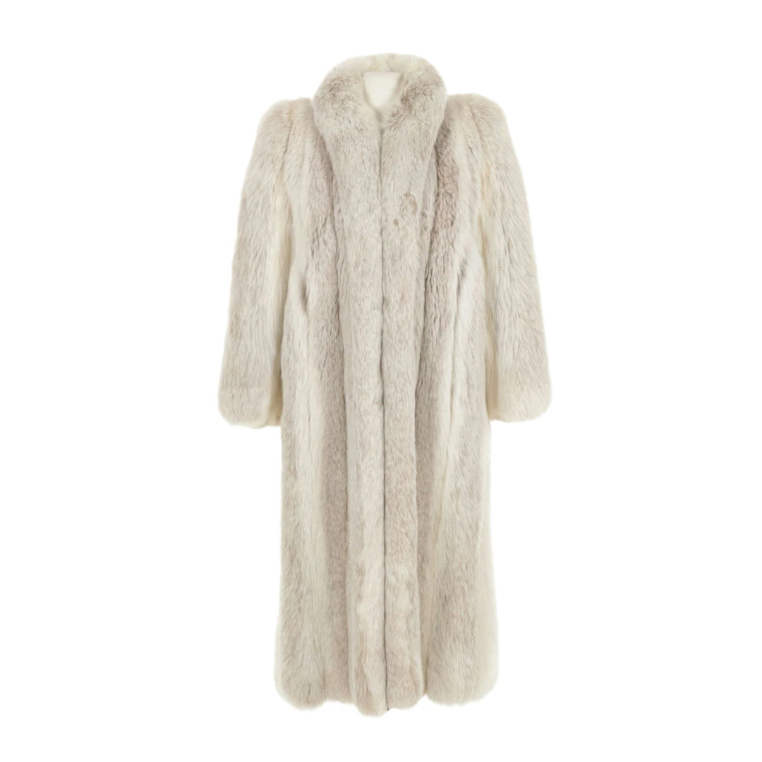 Dyed Frost Fox Fur Full-Length Coat