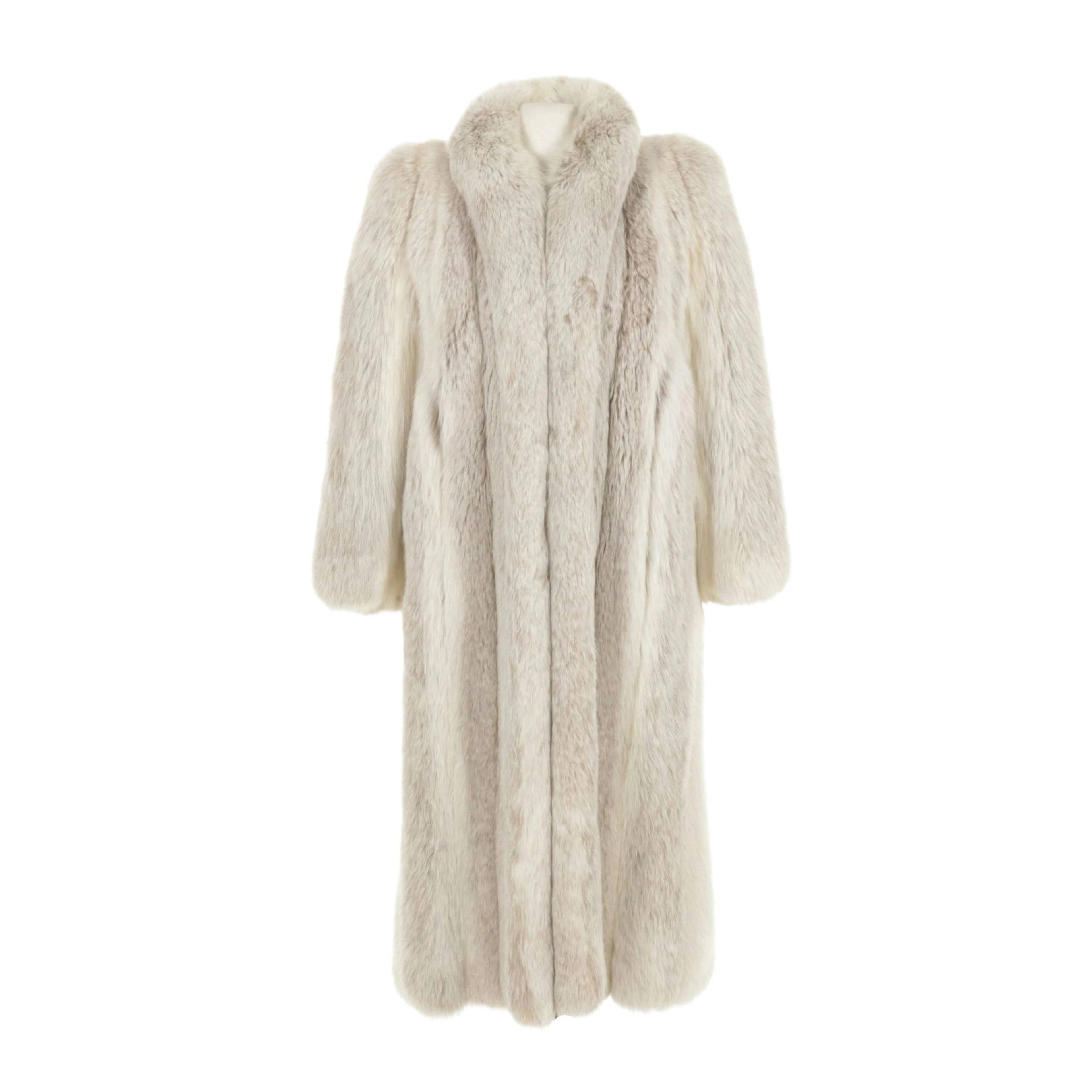 Dyed Frost Fox Fur Full-Length Coat
