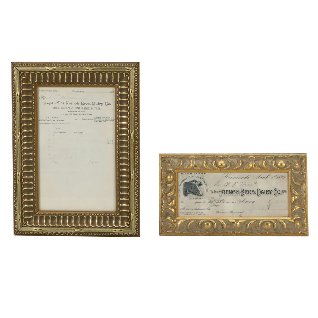 French Bros. Dairy Co. Butter Receipts Identified to William P. Hunt, 1896