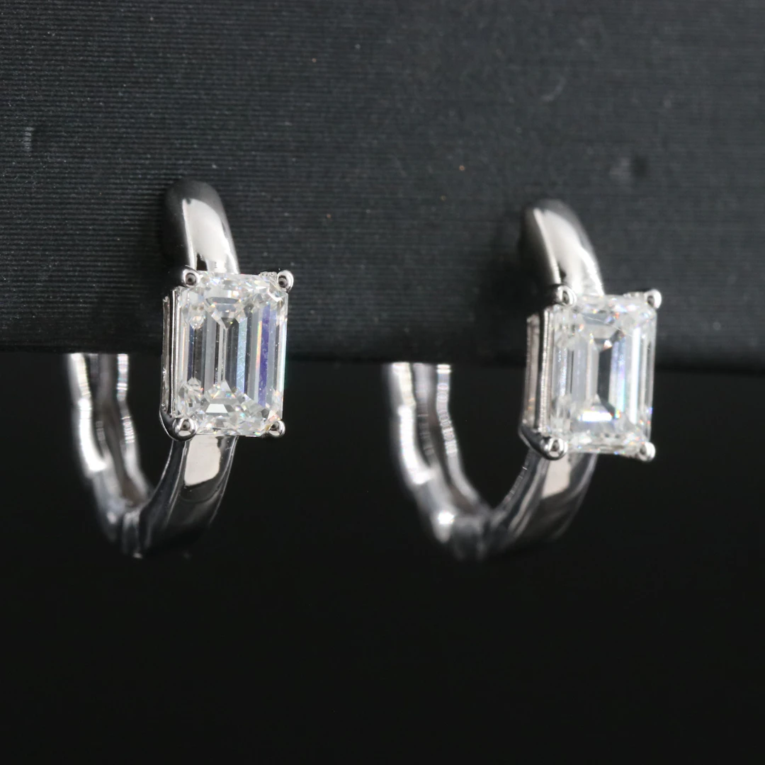 14K 1.00 CTW Lab Grown Diamond Hoop Earrings with IGI Report