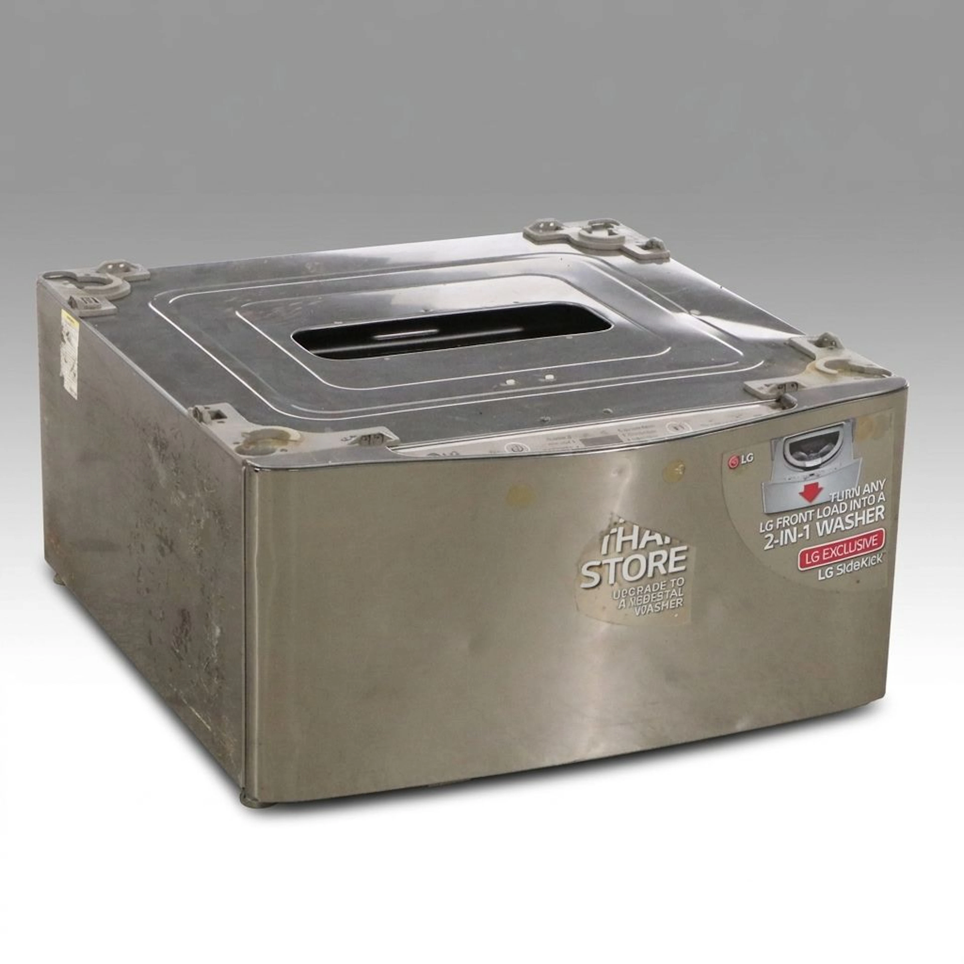 LG SideKick Stainless Steel Pedestal Washing Machine
