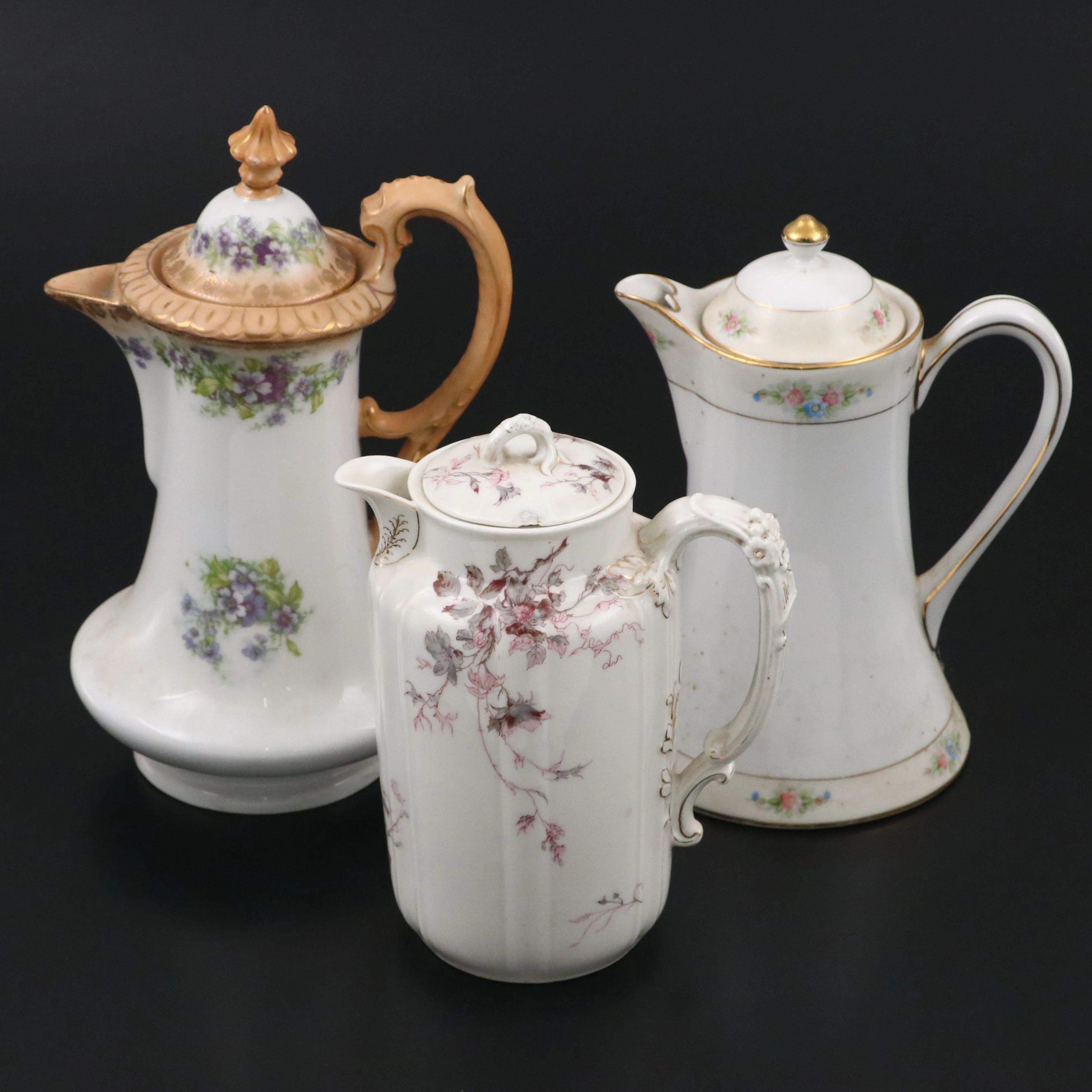 Noritake Bone China Teapot with Haviland and Other Floral Porcelain Teapots
