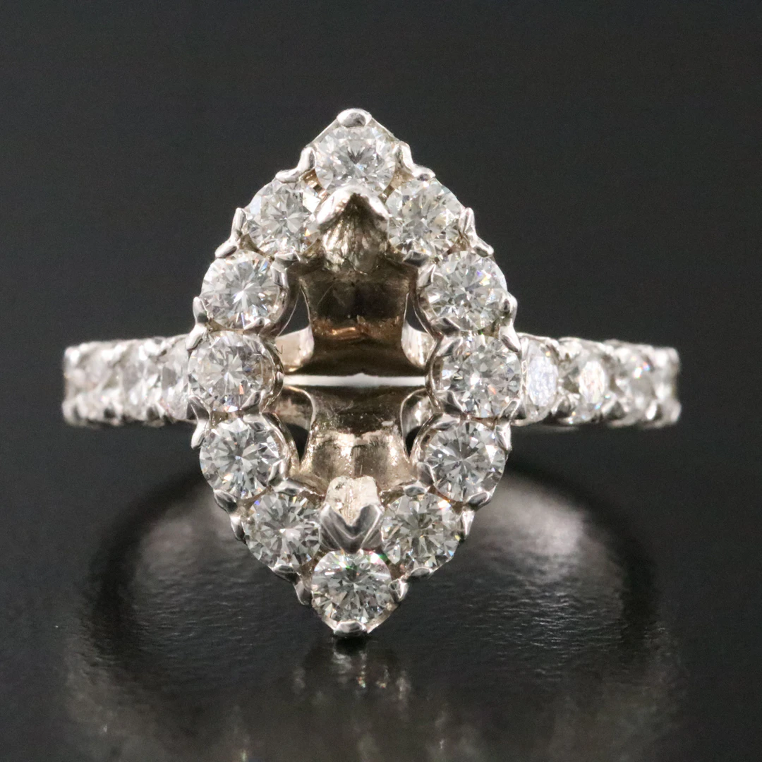18K 1.24 CTW Diamond Semi-Mount Ring