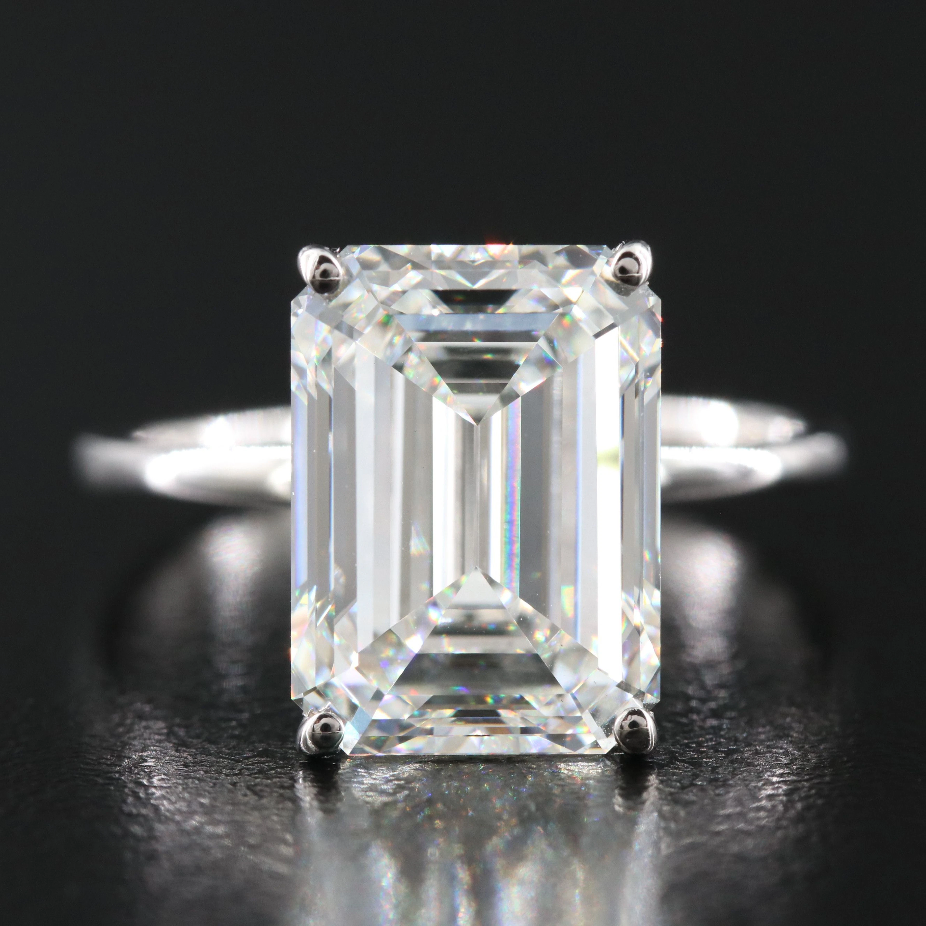 14K 6.10 CT Lab Grown Diamond Solitaire Ring with IGI Report
