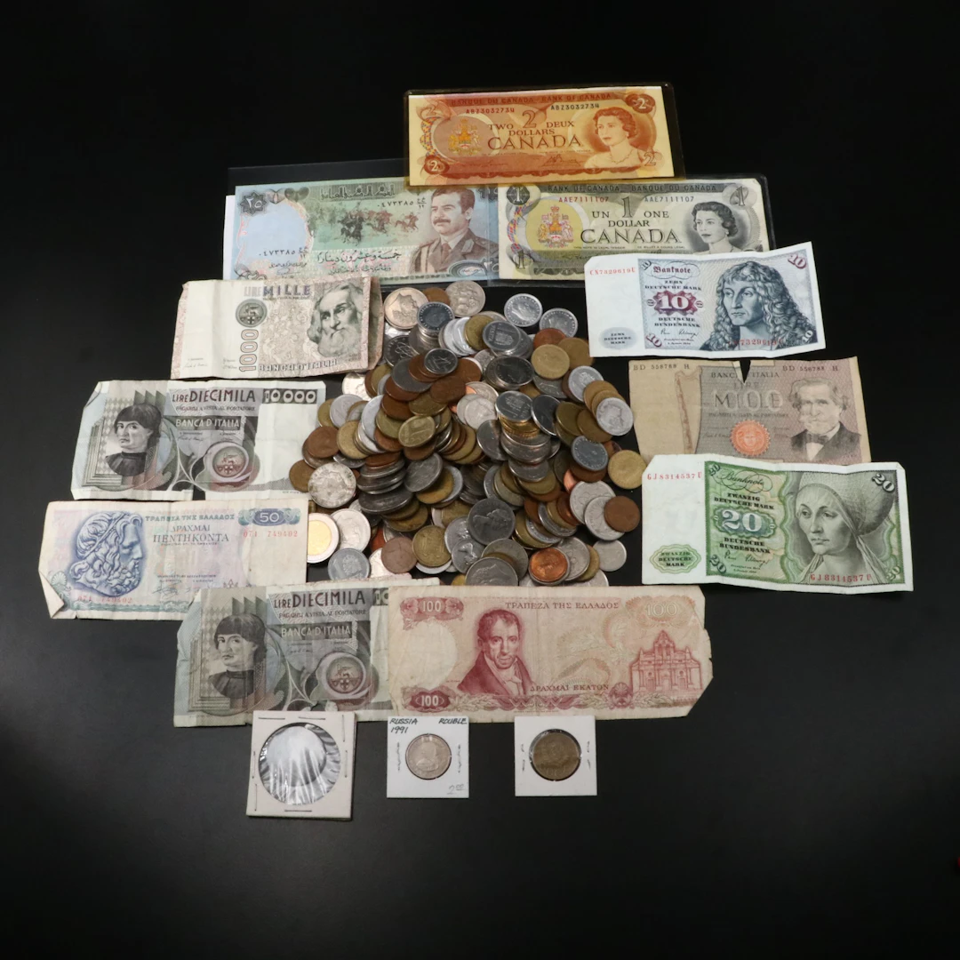 Collection of Foreign Coins and Currency
