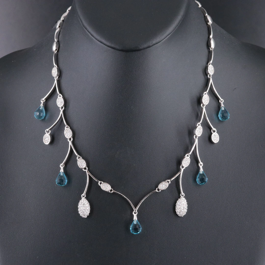 Sterling Crystal and CZ Necklace