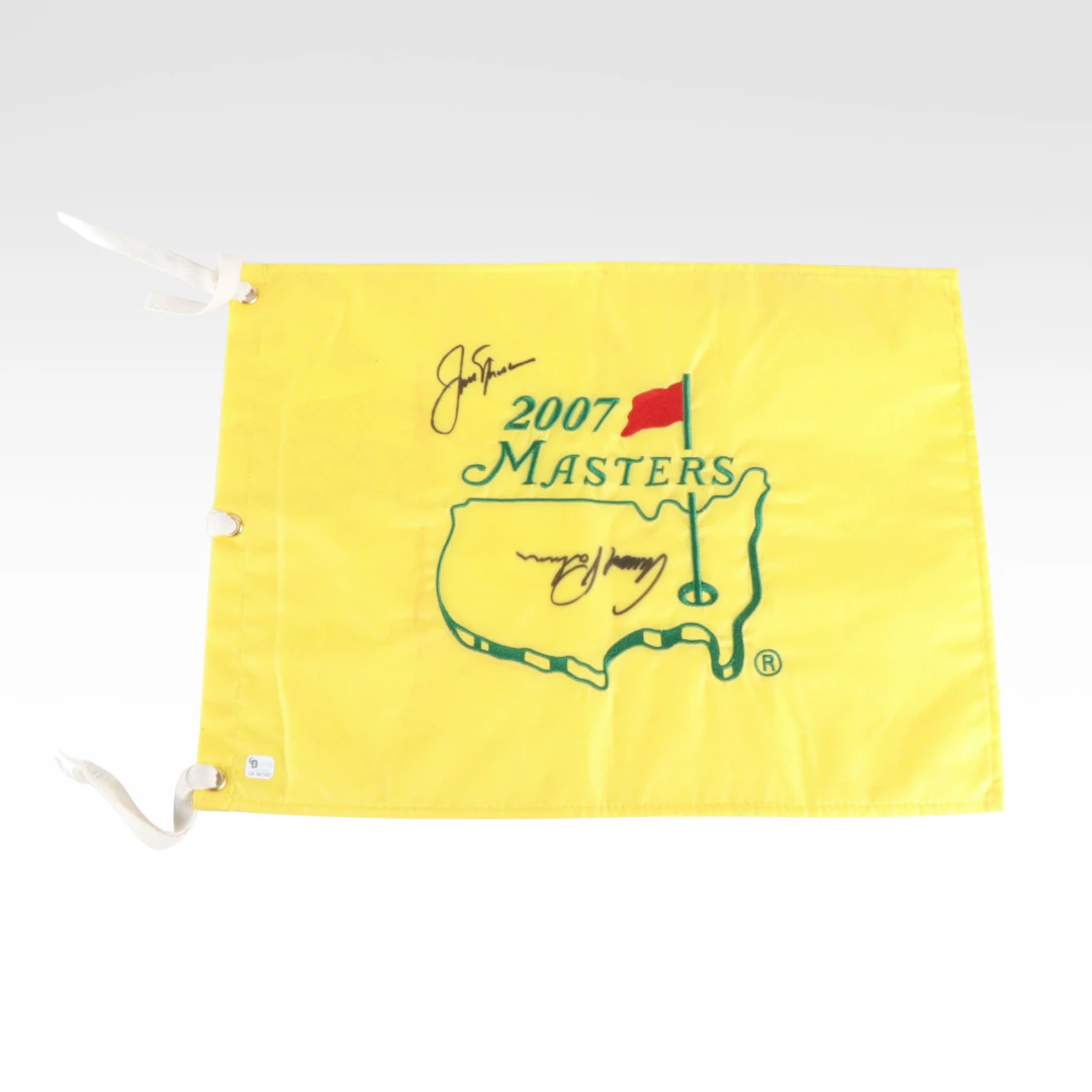 Arnold Palmer and Jack Nicklaus Signed 2007 Masters Golf Flag, JSA