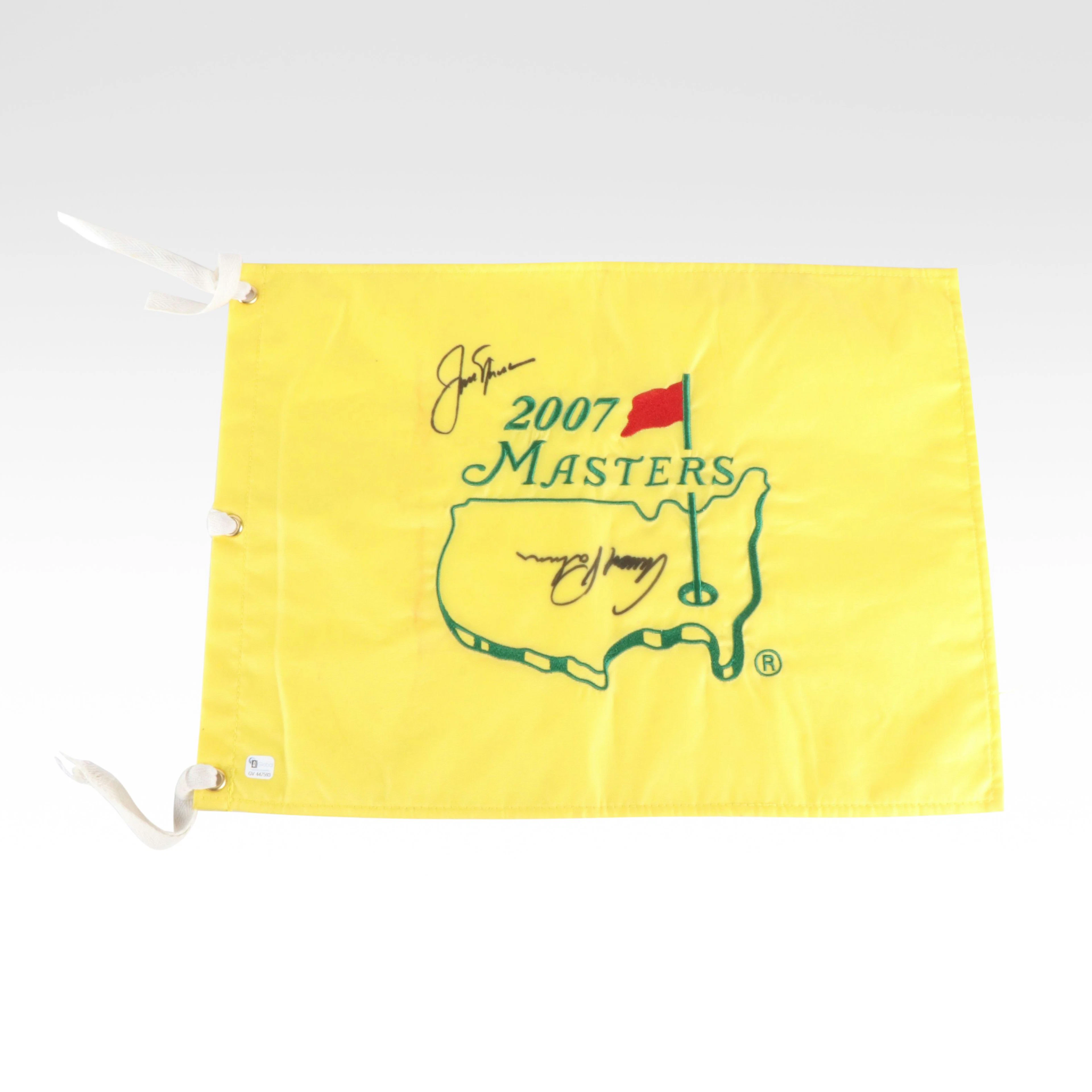 Arnold Palmer and Jack Nicklaus Signed 2007 Masters Golf Flag, JSA