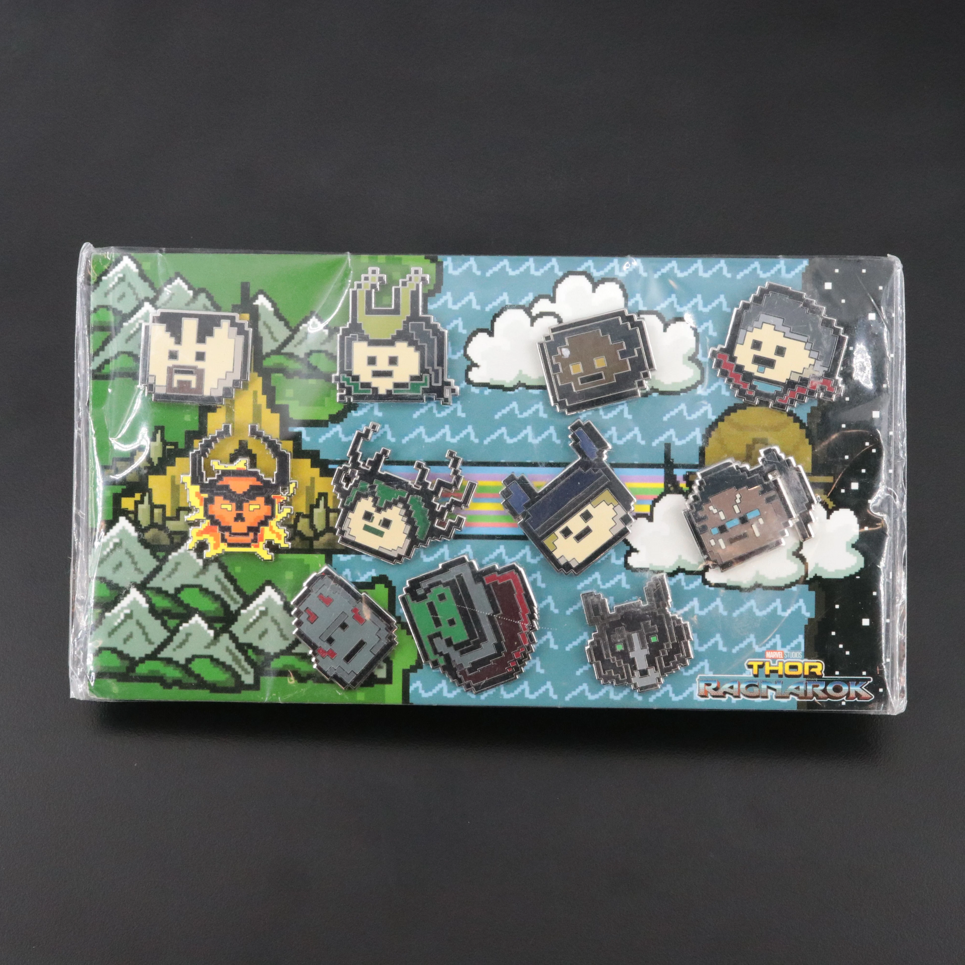 Sealed Marvel 8-Bit Style Enamel Thor Ragnarok VFX Team Gift Pins