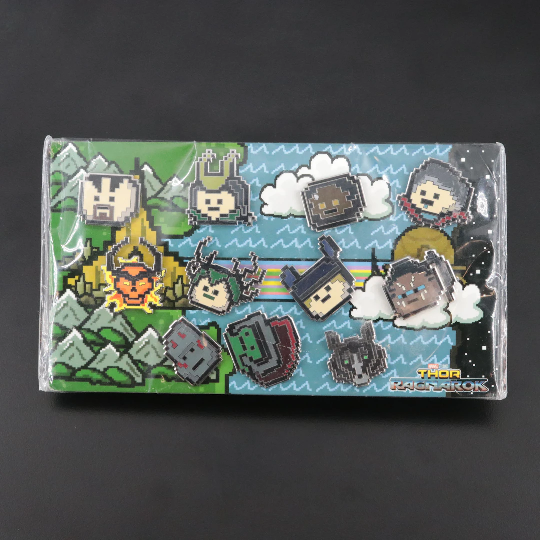 Sealed Marvel 8-Bit Style Enamel Thor Ragnarok VFX Team Gift Pins