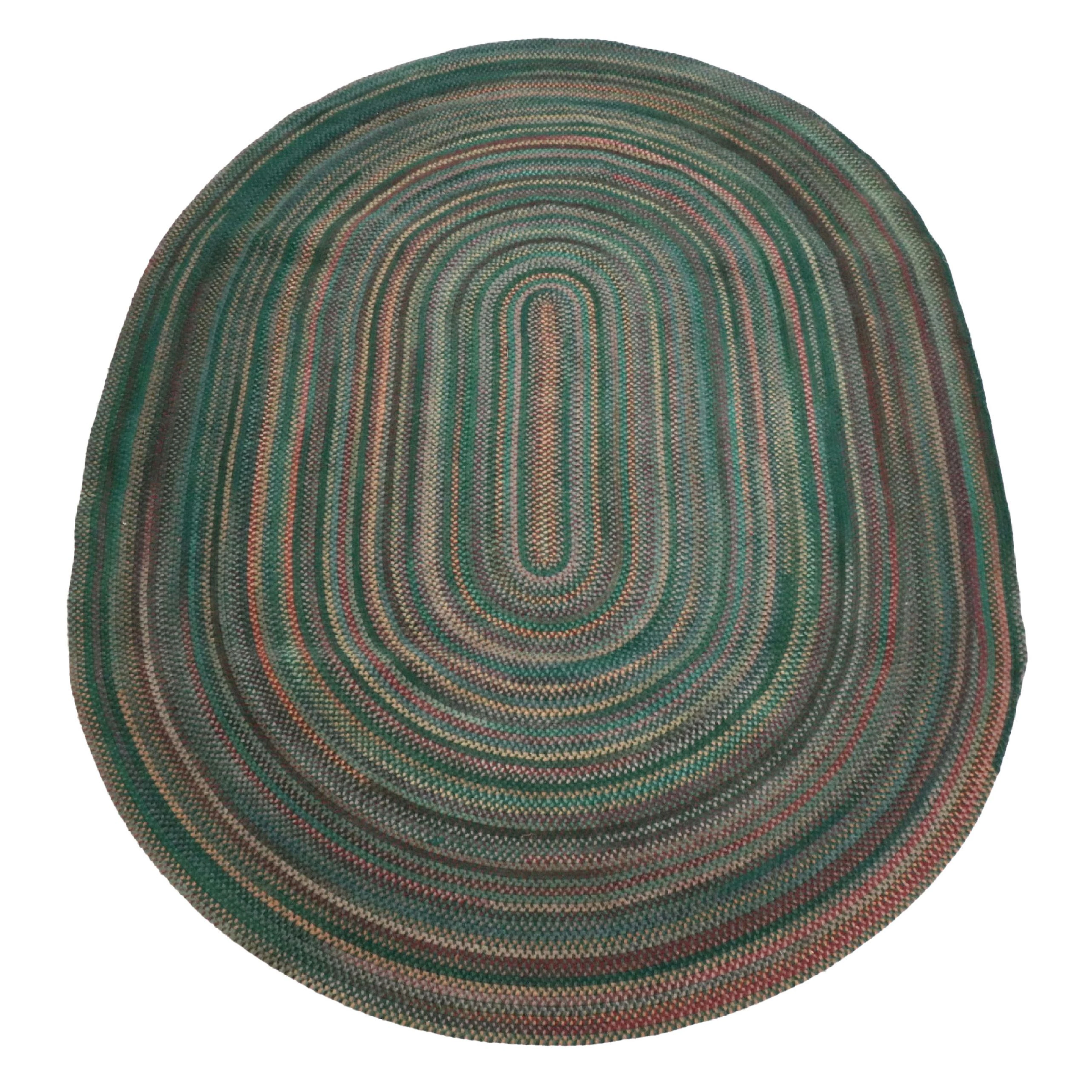 8'6 x 11'3 Braided Wool Oval Area Rug