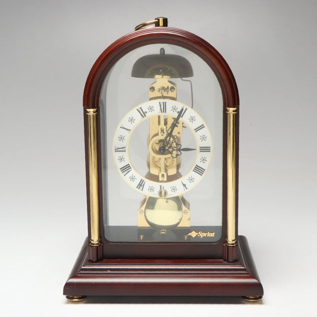 Franz Hermle Skeleton Carriage Clock, Late 20th Century