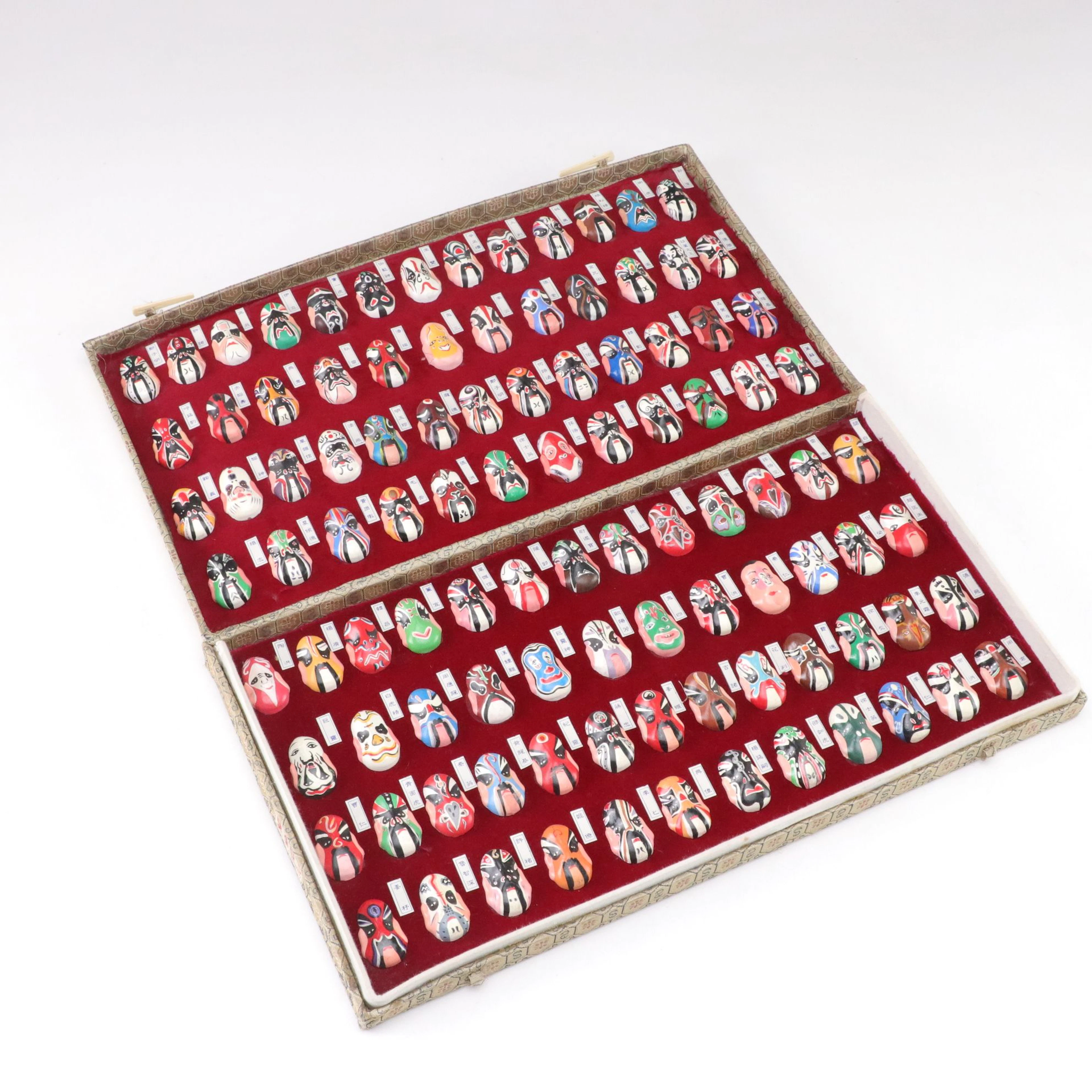 Miniature Hand Painted Chinese Beijing Opera Masks, Late 20th Century