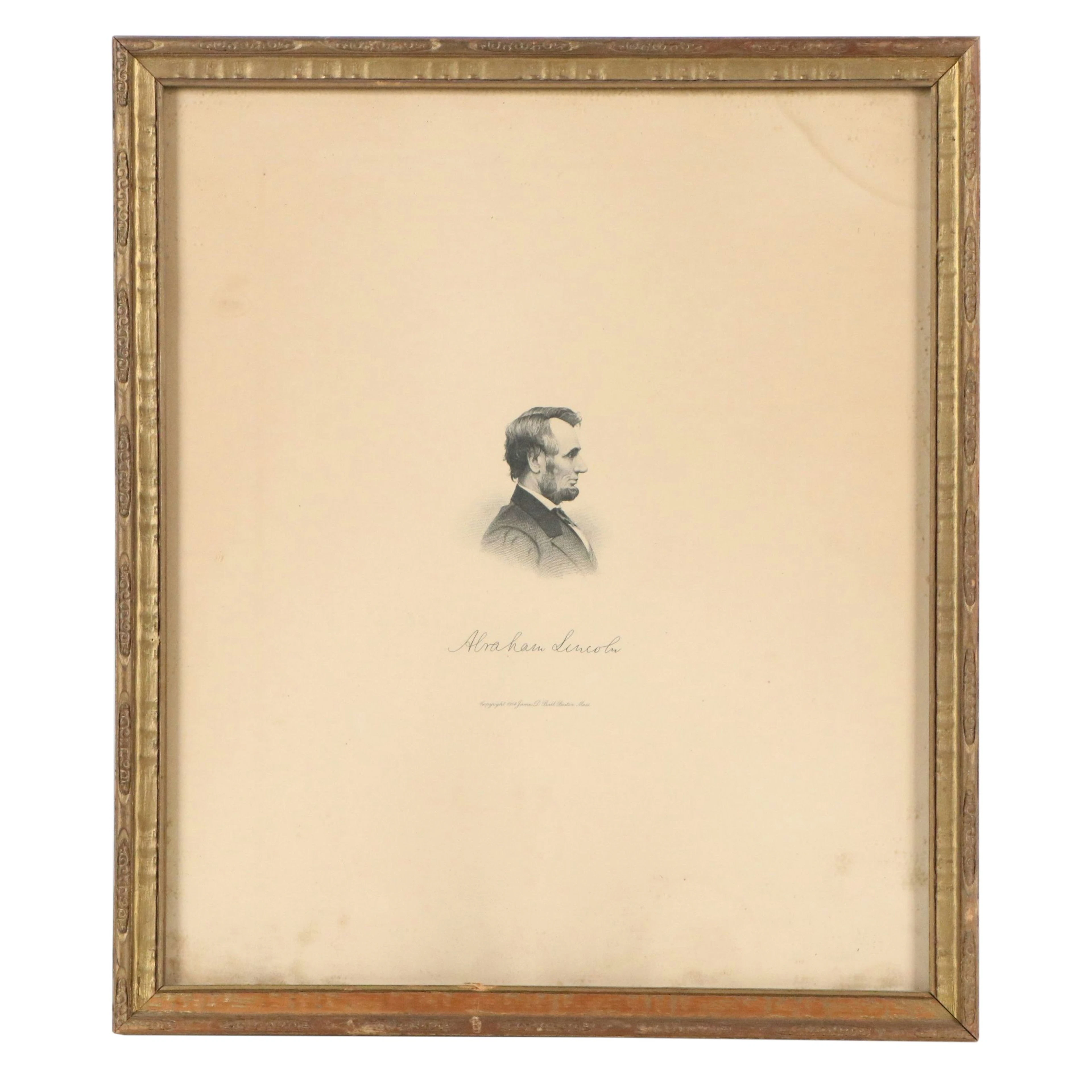 Portrait Engraving "Abraham Lincoln," 1914