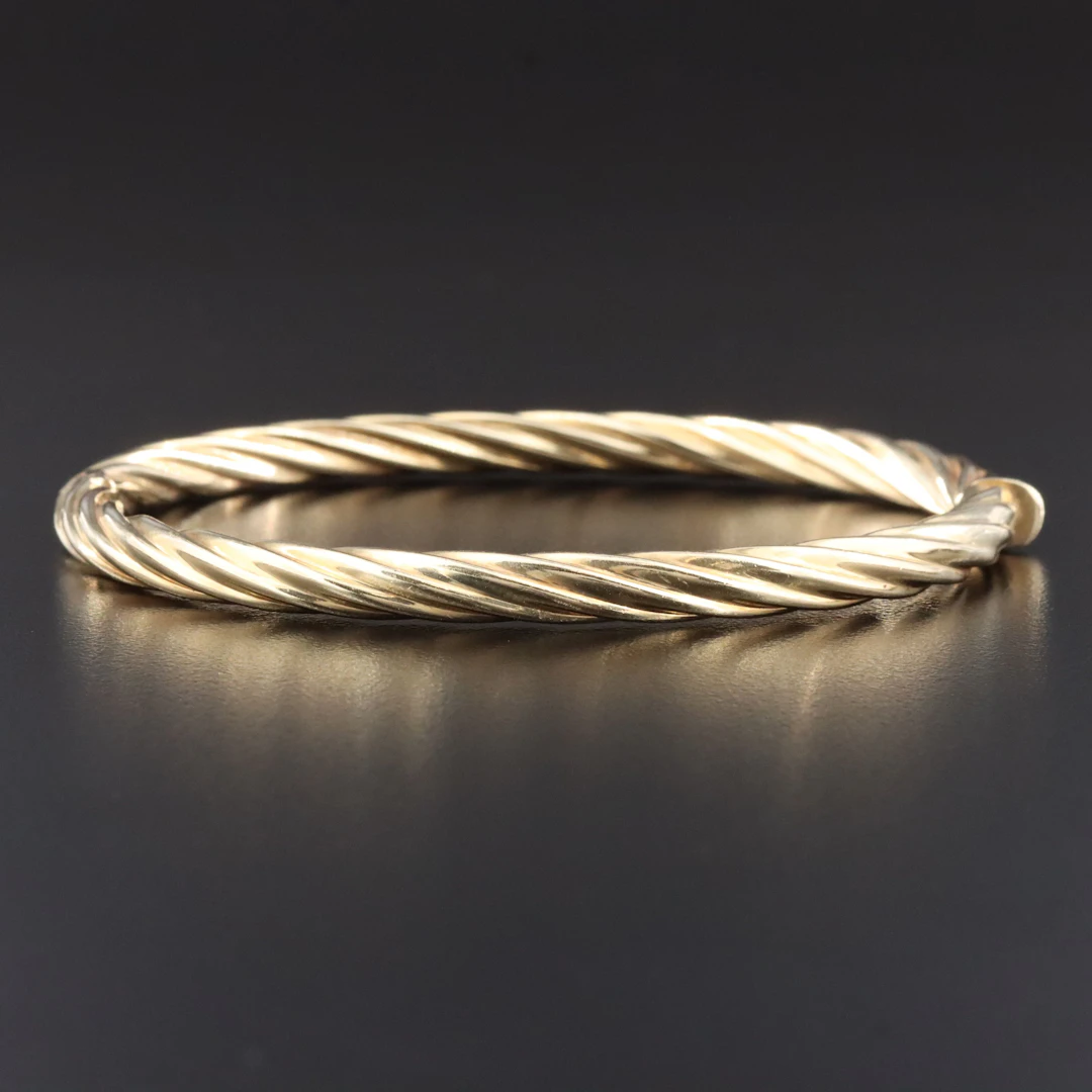 Italian 14K Fluted Bangle